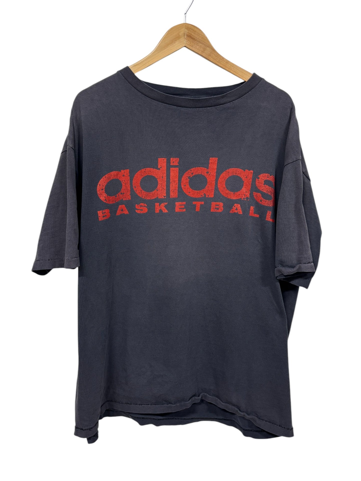 Vintage 90's Adidas Basketball Faded Graphic Tee Size Large