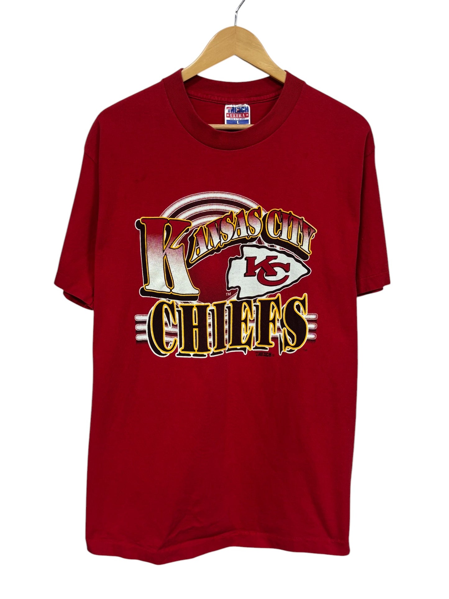 Vintage 90's Kansas City Chiefs Logo Graphic Tee Size Large