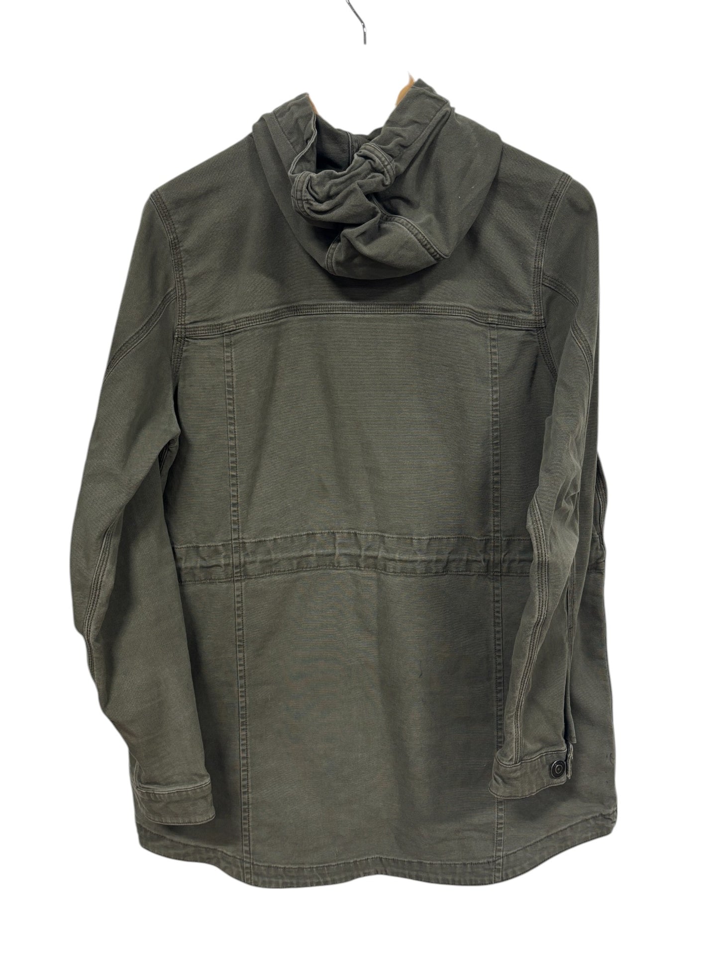 Carhartt Drab Green Hooded Button Up Work Shirt Size Medium
