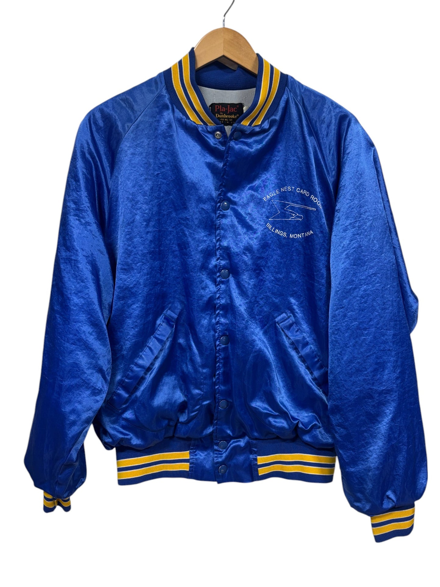 Vintage 90's Billings Montana Eagle Nest Card Room Bomber Jacket Size XL