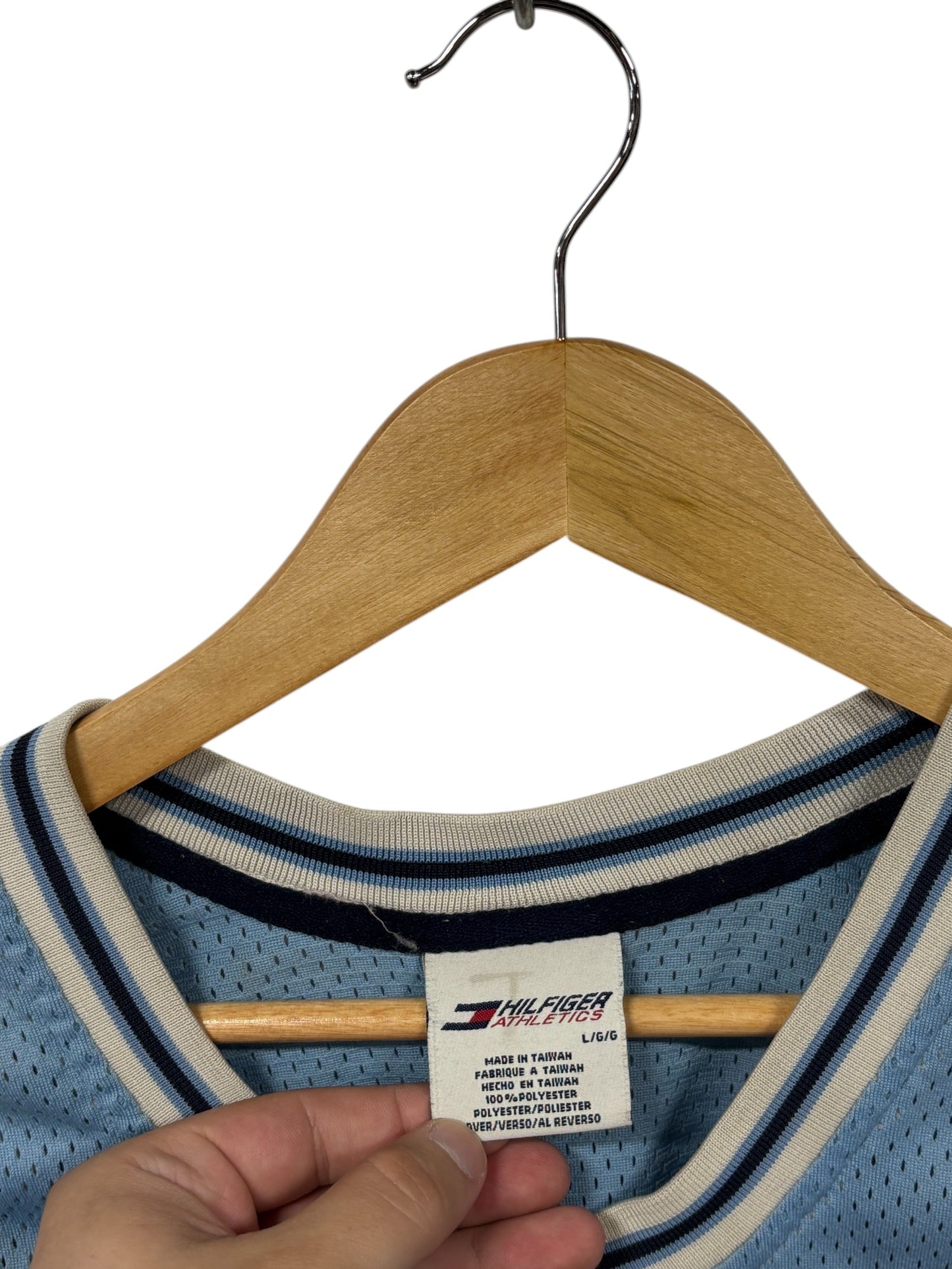 Vintage 90's Tommy Hilfiger UNC Blue 88 Basketball Jersey Size Large