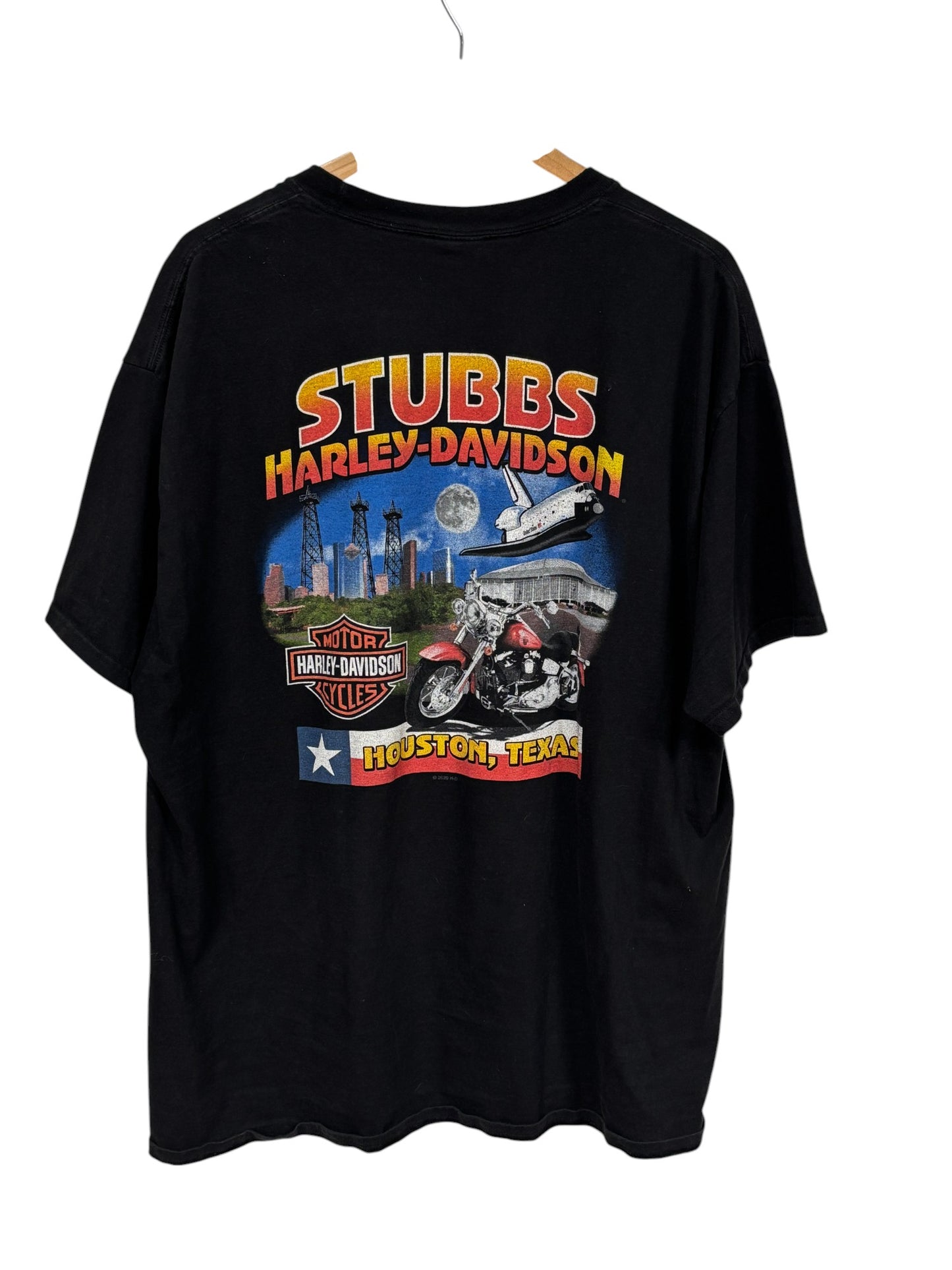 Harley Davidson Stubbs Houston Texas Biker Graphic Tee Size XXL