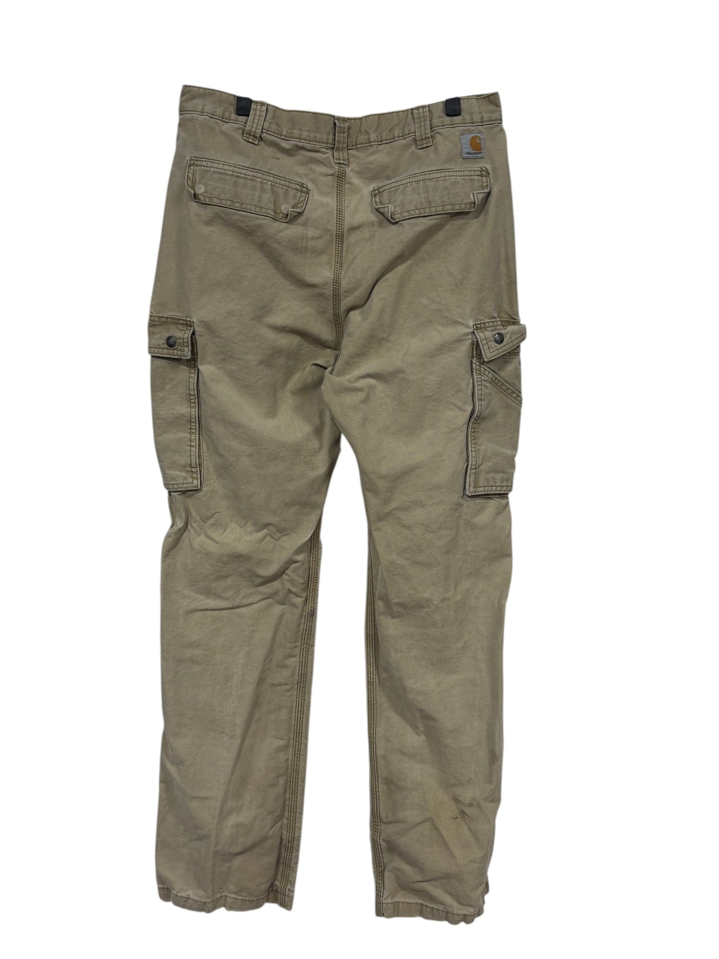 Vintage Carhartt Thrashed Brown Cargo Carpenter Pants Size 33x34