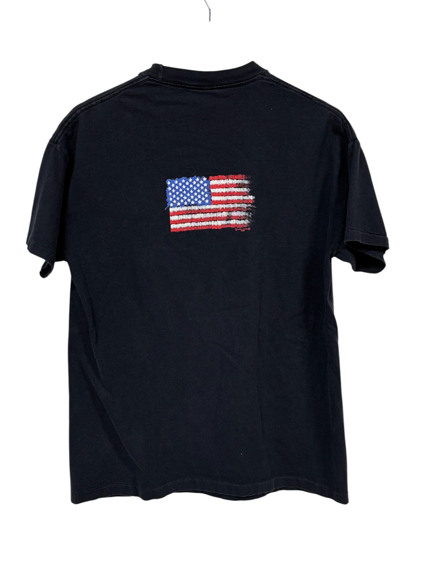 Vintage 90's Wild Oats American Flag Big Print Graphic Tee Size Large