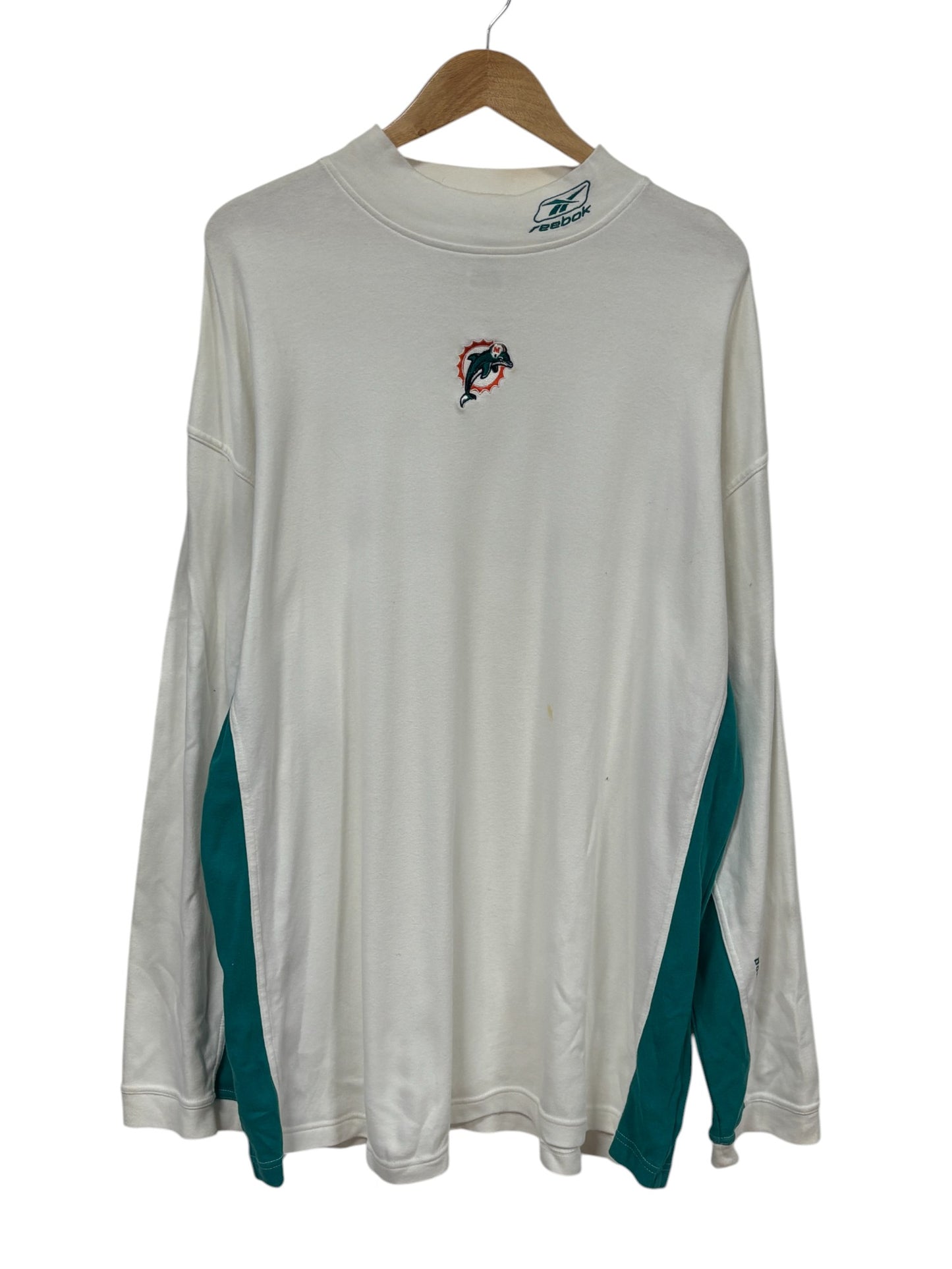 Vintage Y2K Reebok Miami Dolphins Long Sleeve Mock Neck Shirt Size XXL