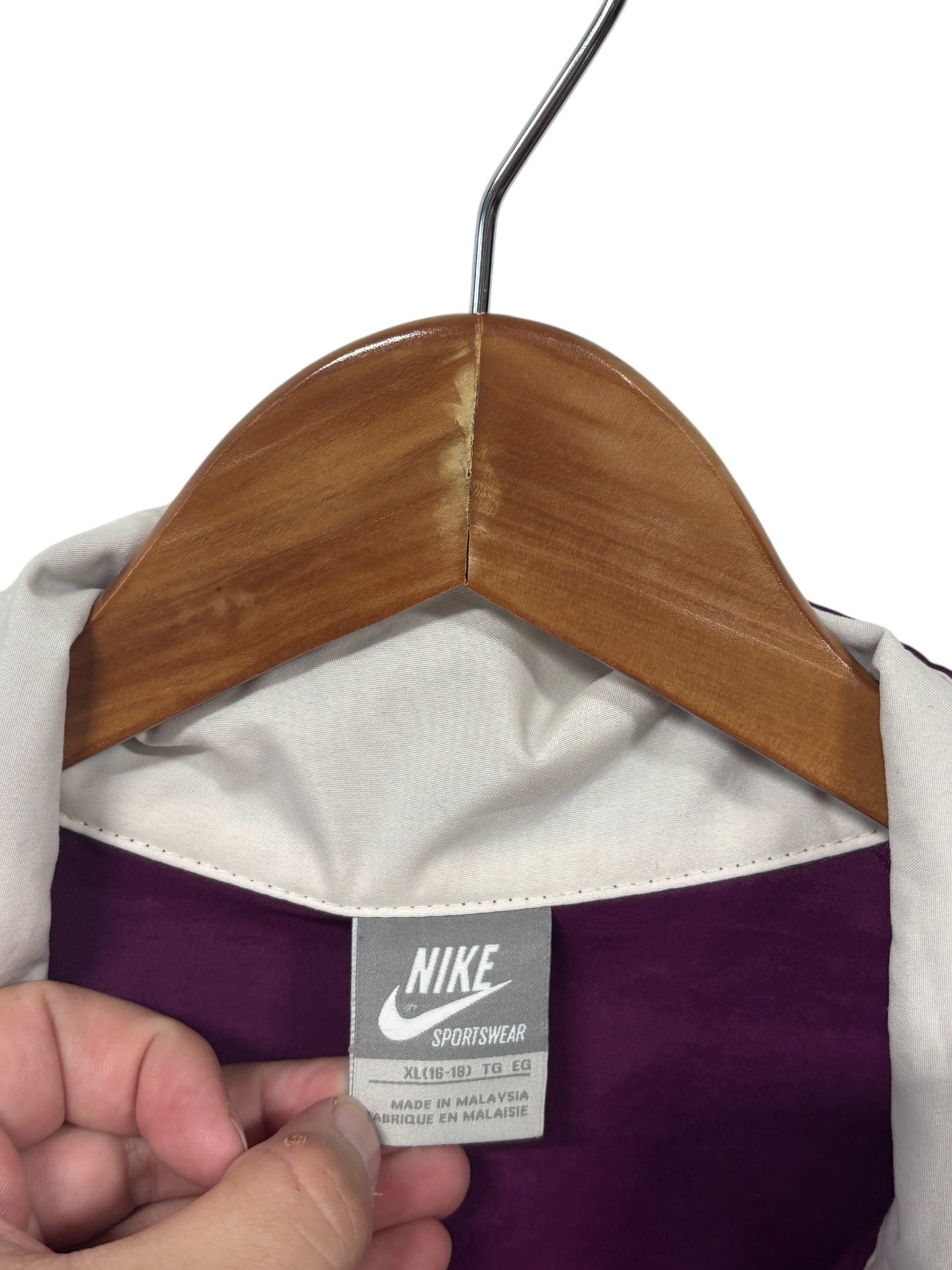 Nike Women's Purple Zip Up Track Jacket Size XL
