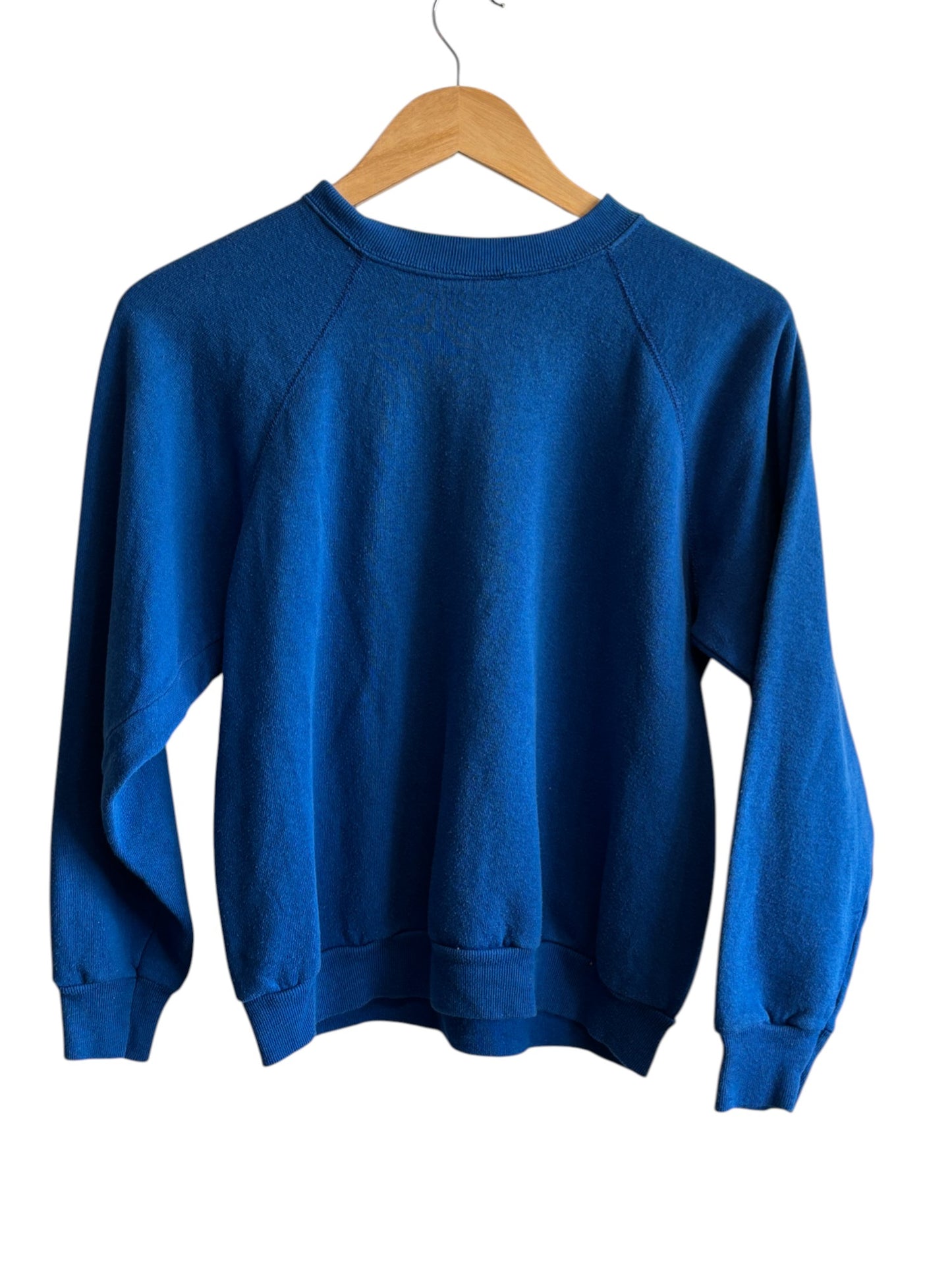 Vintage 80's Tultex Blue Blank Crewneck Sweater Size Medium