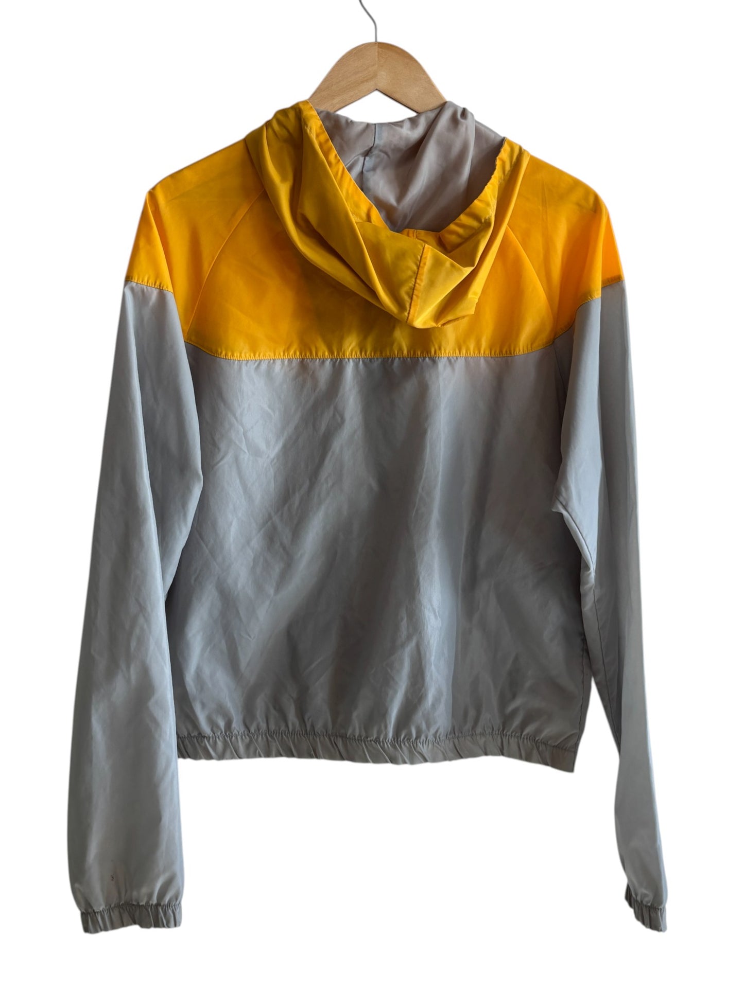 Vintage 80's Nike Grey Yellow Zip Up Windbreaker Jacket Size Small
