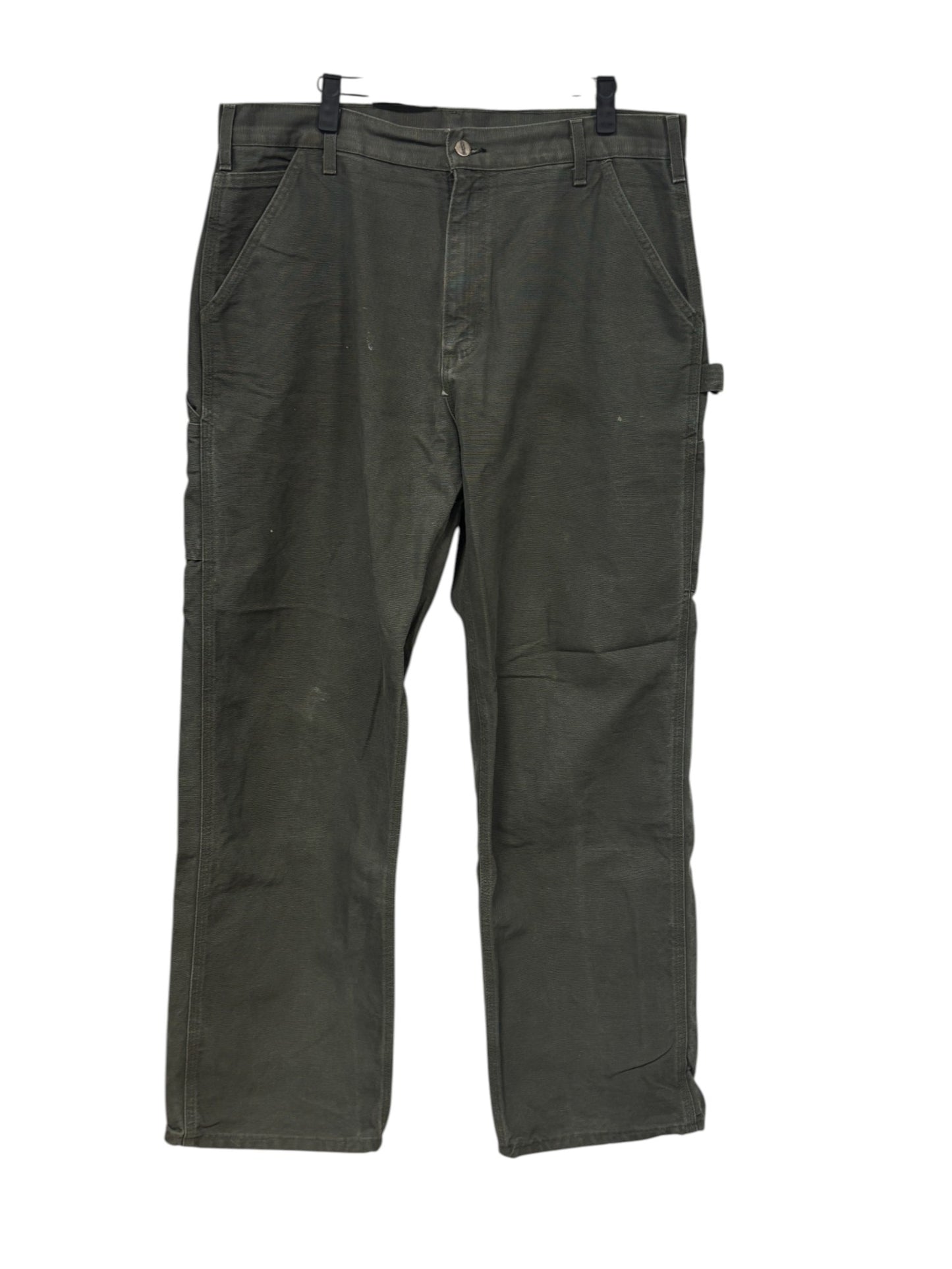 Vintage Carhartt Moss Green Dungaree Fit Carpenter Pants Size 35x32
