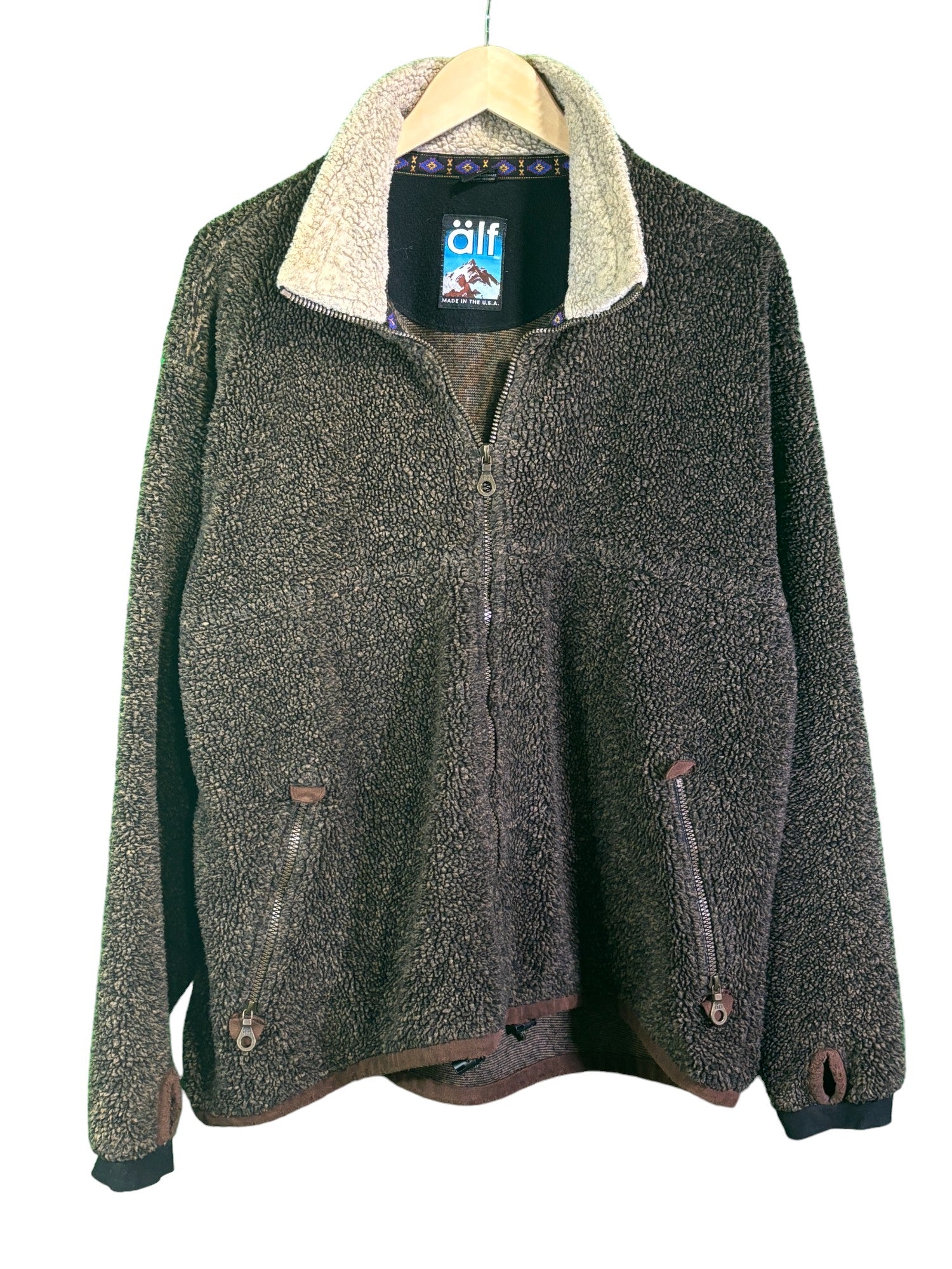 ALF By Kuhl Women's VTG Brown Full Zip Polartec Fleece Size S Made In store Usa