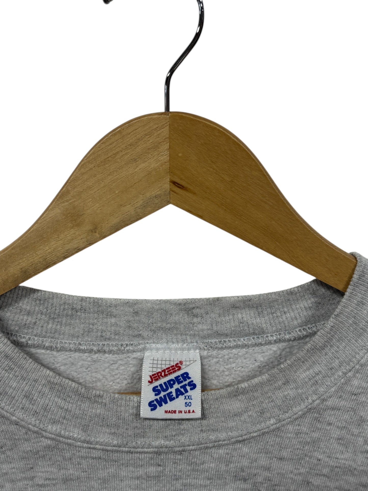 Vintage 90's QMI Puff Print Choice of Champions Grey Sweater Size XXL