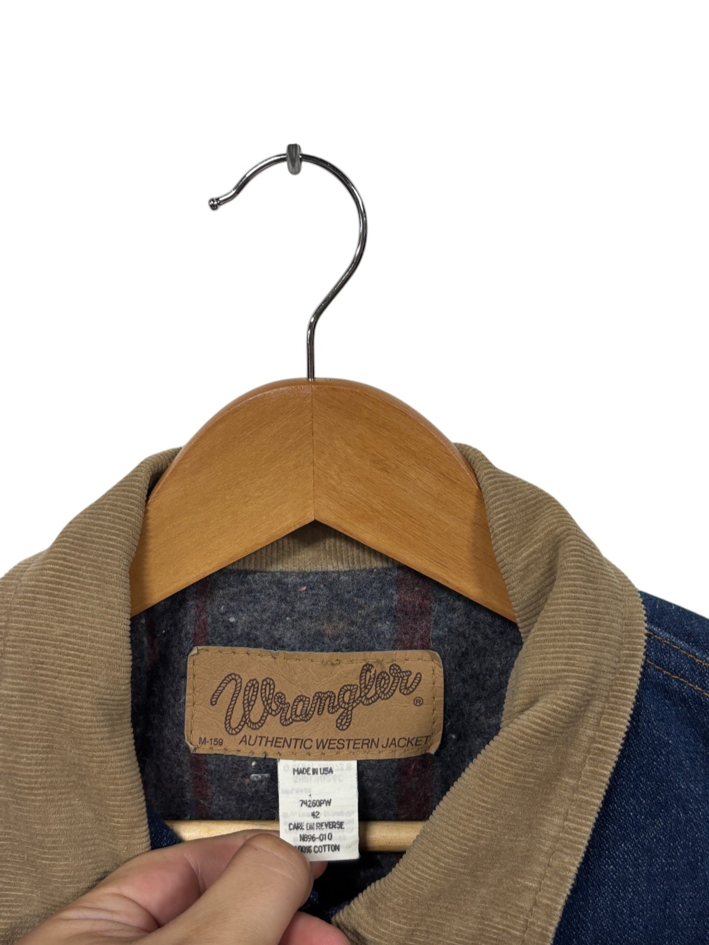 Vintage Wrangler Authentic Western Blanket Lined Denim Jacket Size Medium