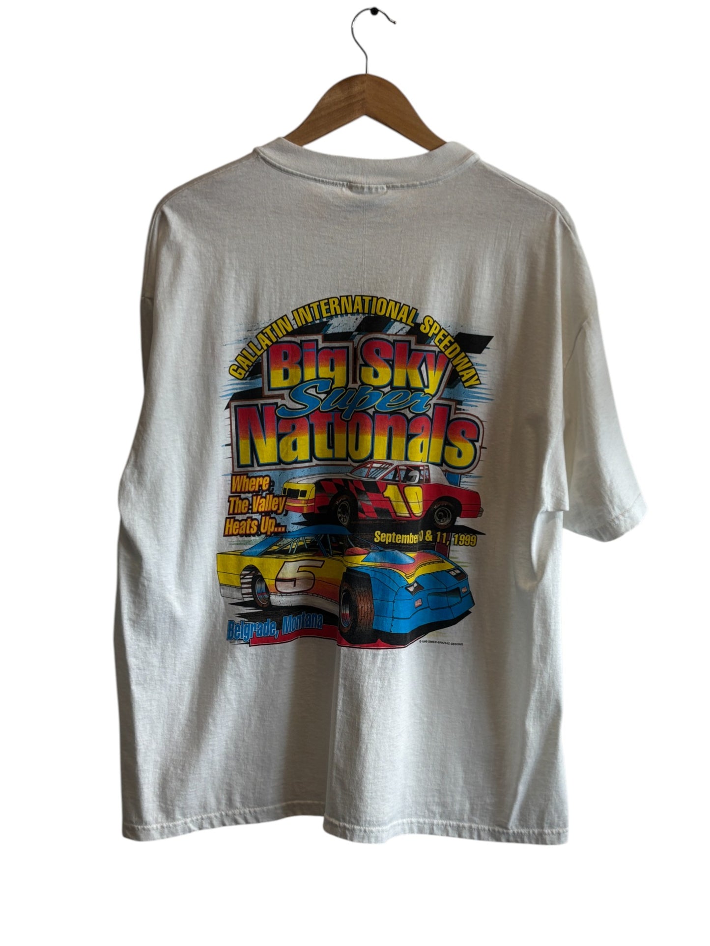 Vintage 90's Belgrade Montana Gallatin Speedway Racing Tee Size XL