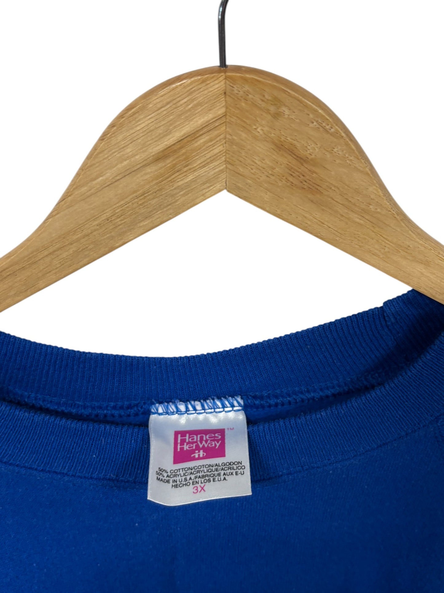 Vintage 90's Hanes Her Way Blue Blank Sweater Size 3XL Women's