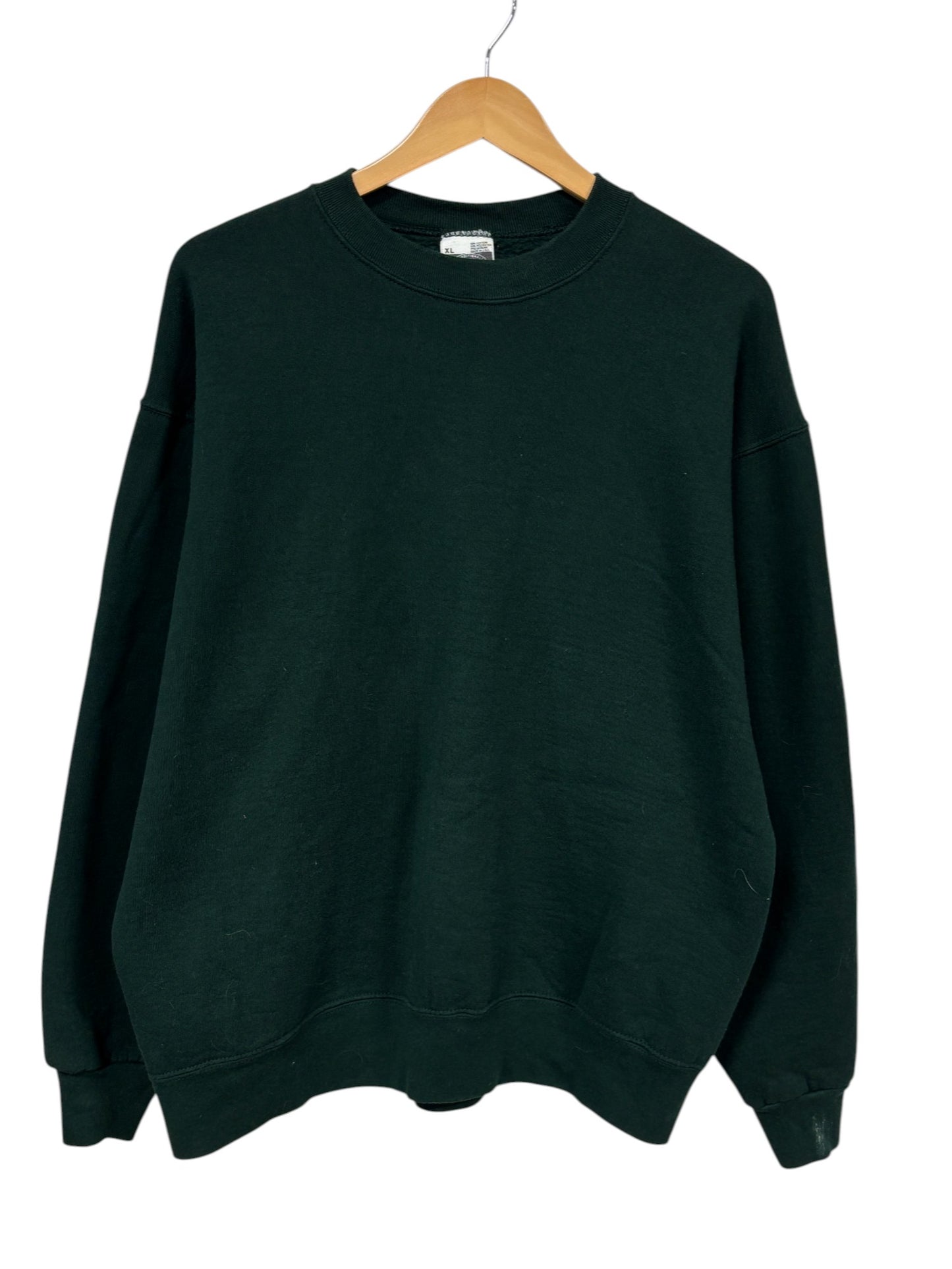 Vintage 90's Fruit of the Loom Dark Green Heavyweight Blank Sweater Size XL