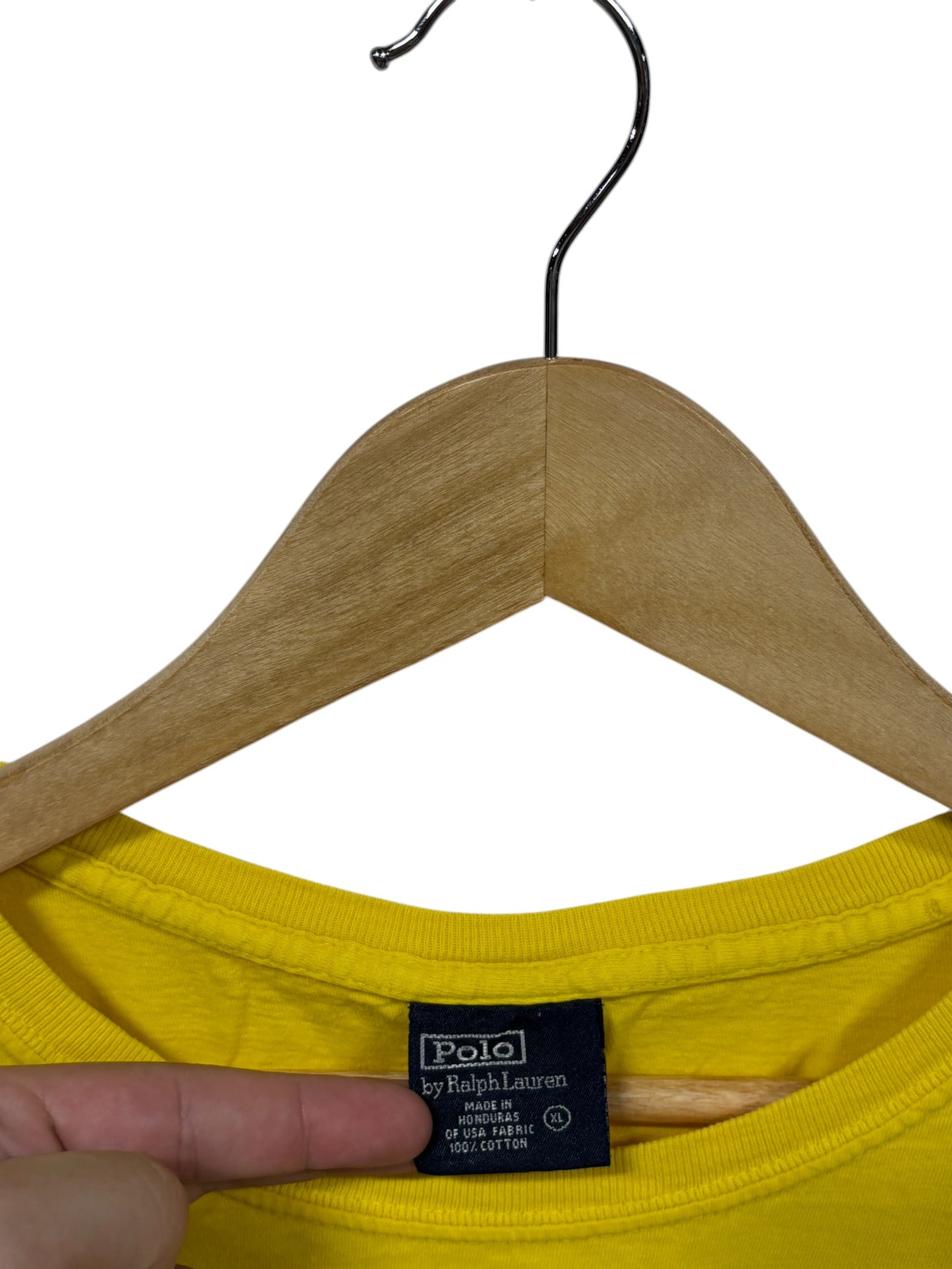 Vintage Polo Ralph Lauren Yellow Small Pony Classic Logo Tee Size XL