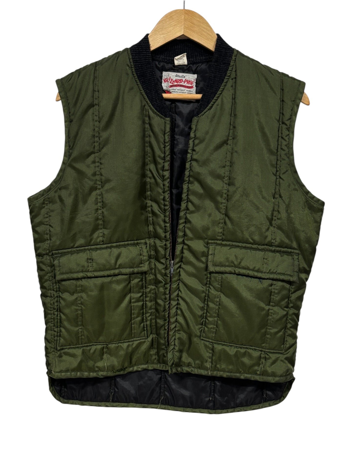 Vintage Walls Blizzard Proof Insulated Green Zip Up Vest Size Medium