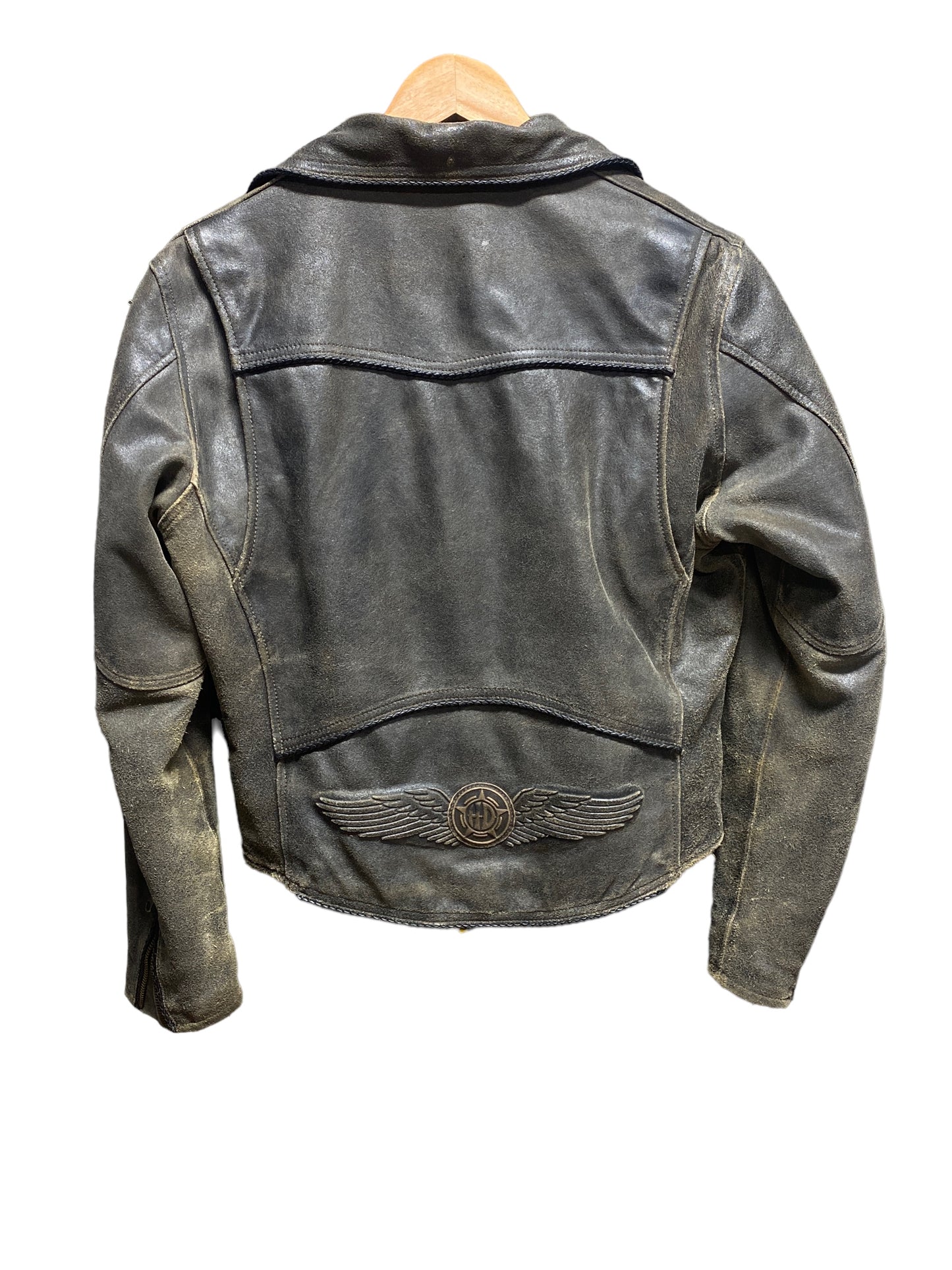 Vintage Womens Harley Davidson Distressed Leather Jacket Size Medium