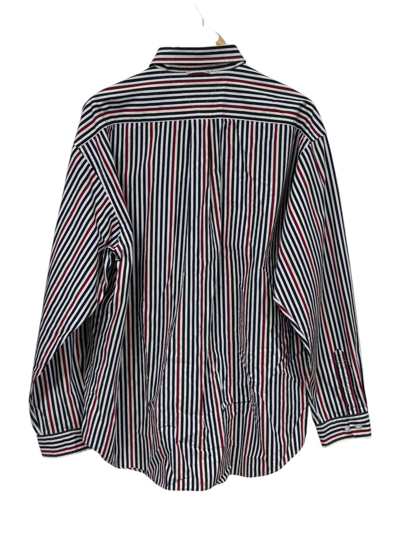 Vintage 90's Tommy Hilfiger Crest Striped Long Sleeve Button Up Shirt Size XL
