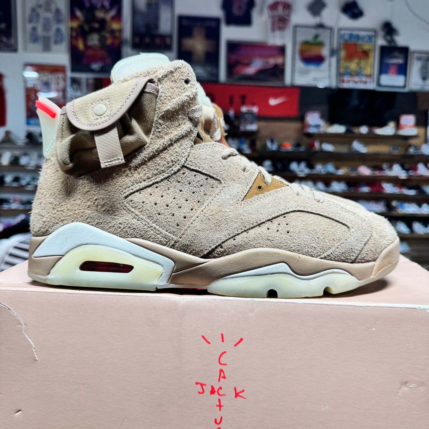 Jordan 6 'Travis Scott British Khaki' Size 10.5