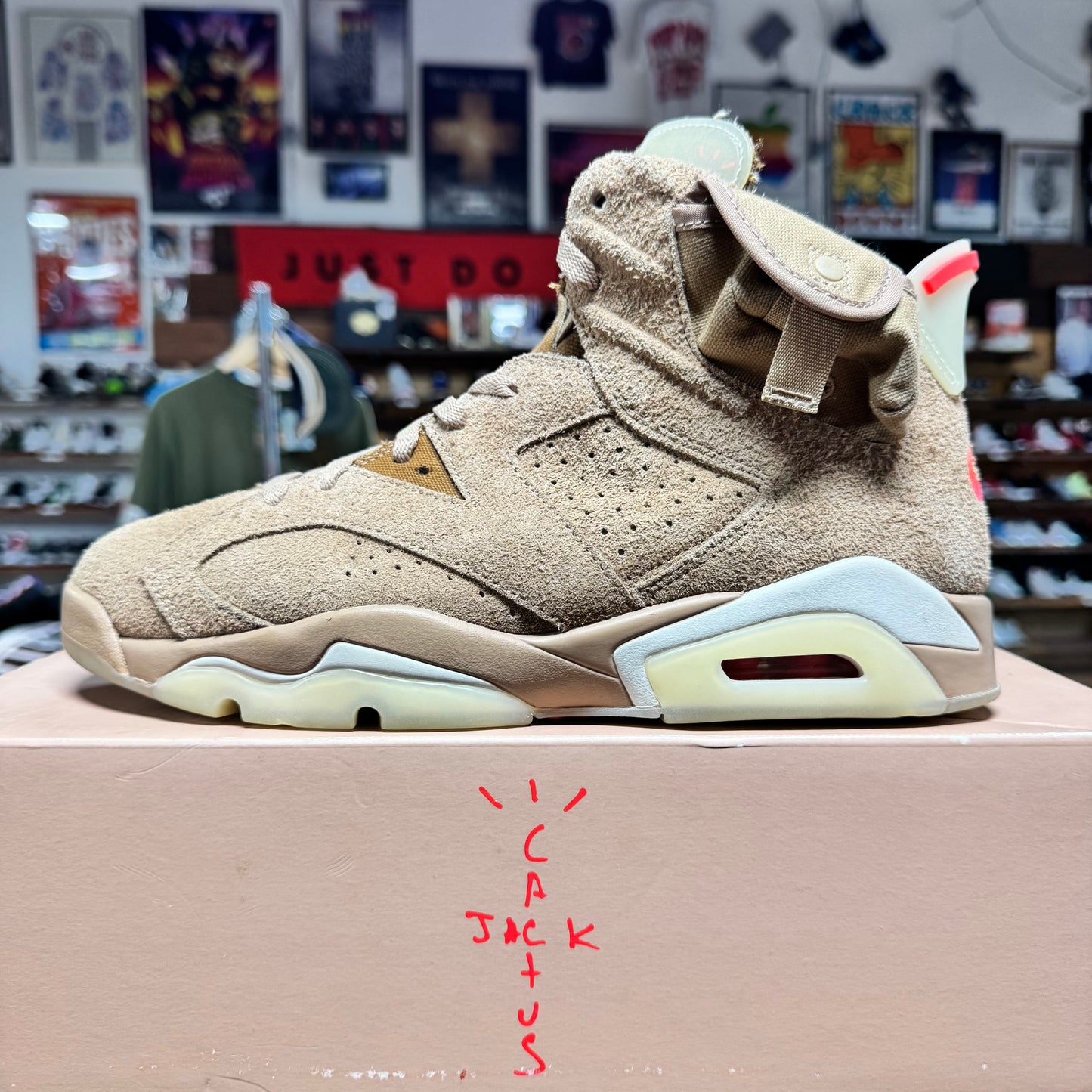 Jordan 6 'Travis Scott British Khaki' Size 10.5