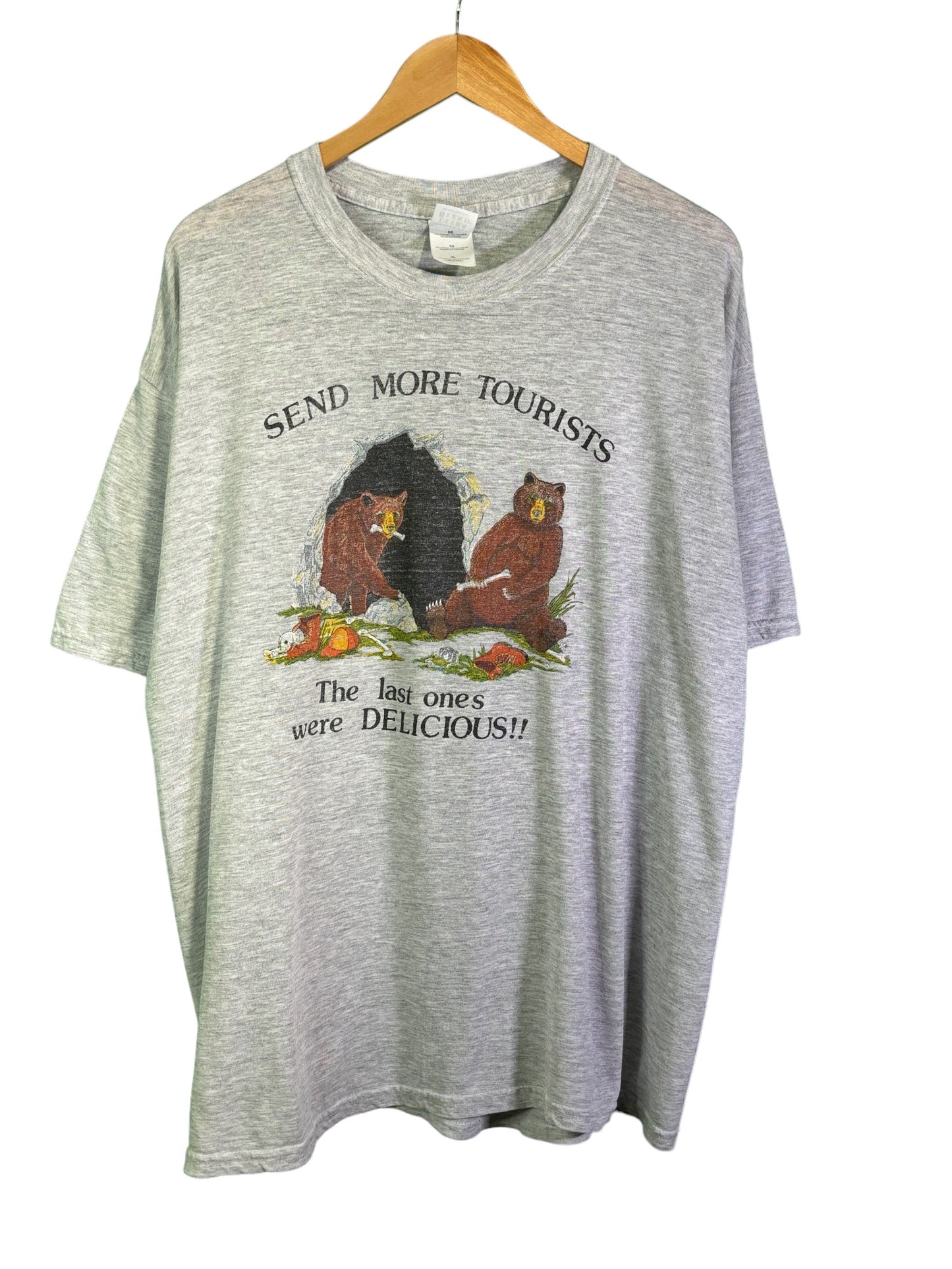 Vintage 00's Grizzly Bear Send More Tourists Graphic Tee Size XL
