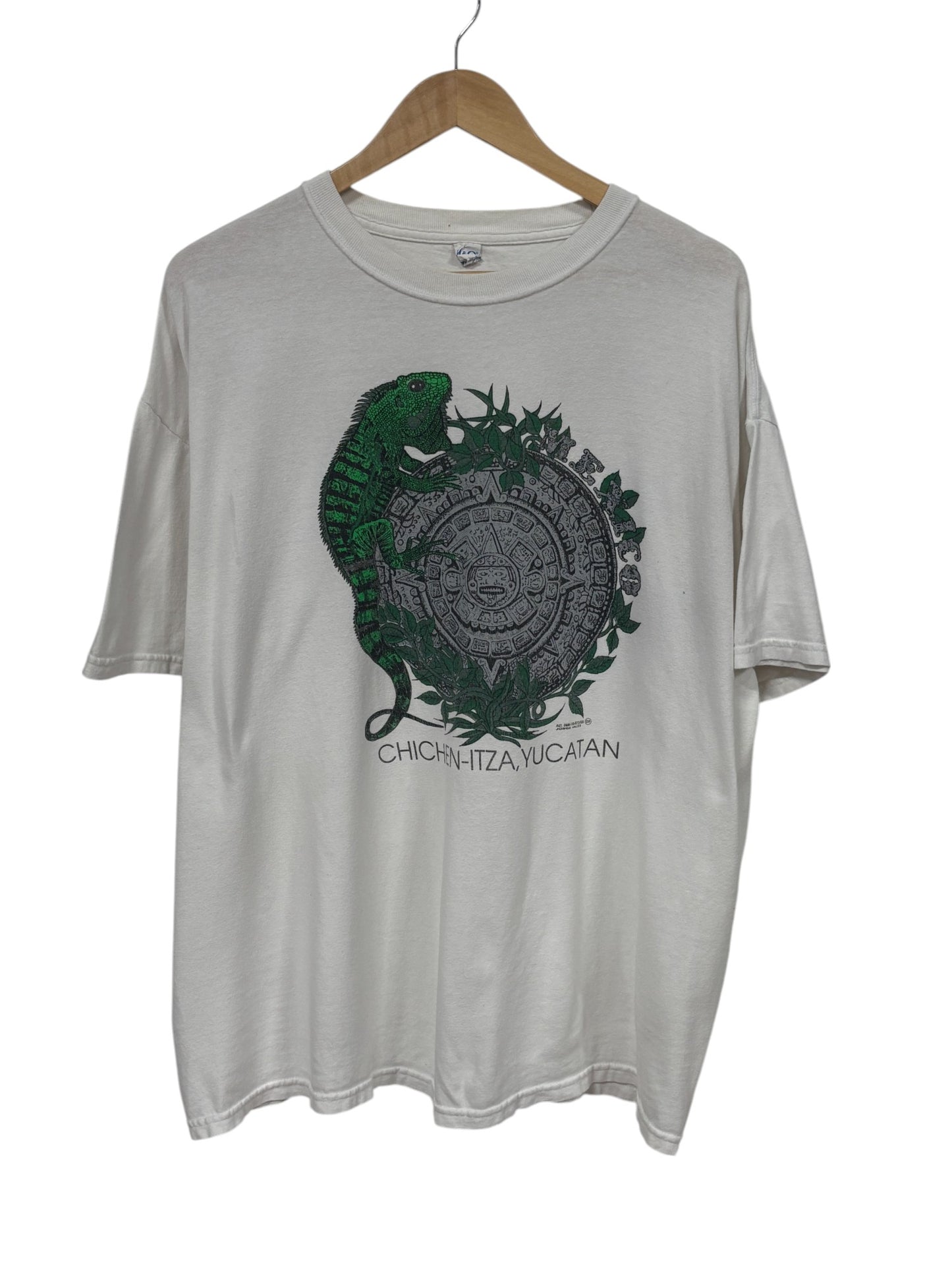 Vintage Chichen-Itza Yucatan Destination Lizard Graphic Tee Size XL