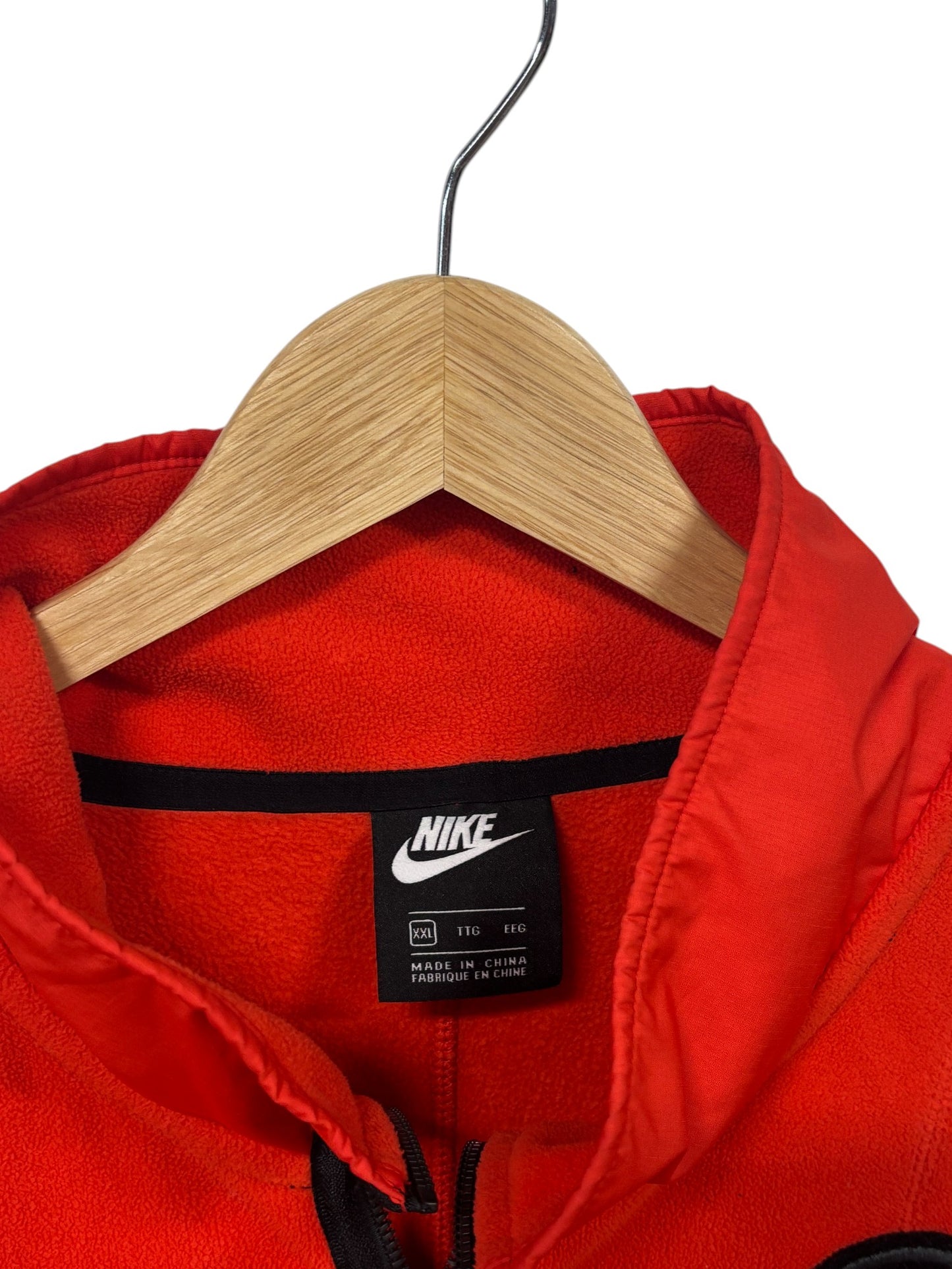 Nike Air Force 1 Orange Half Zip Fleece Sweater Size XXL