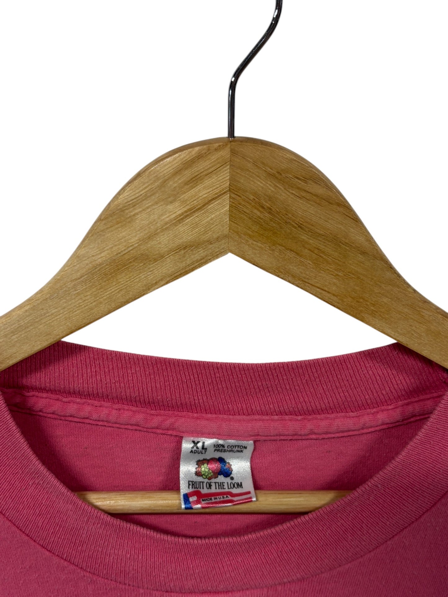 Vintage 90's Fruit of the Loom Pink Blank Tee Size XL