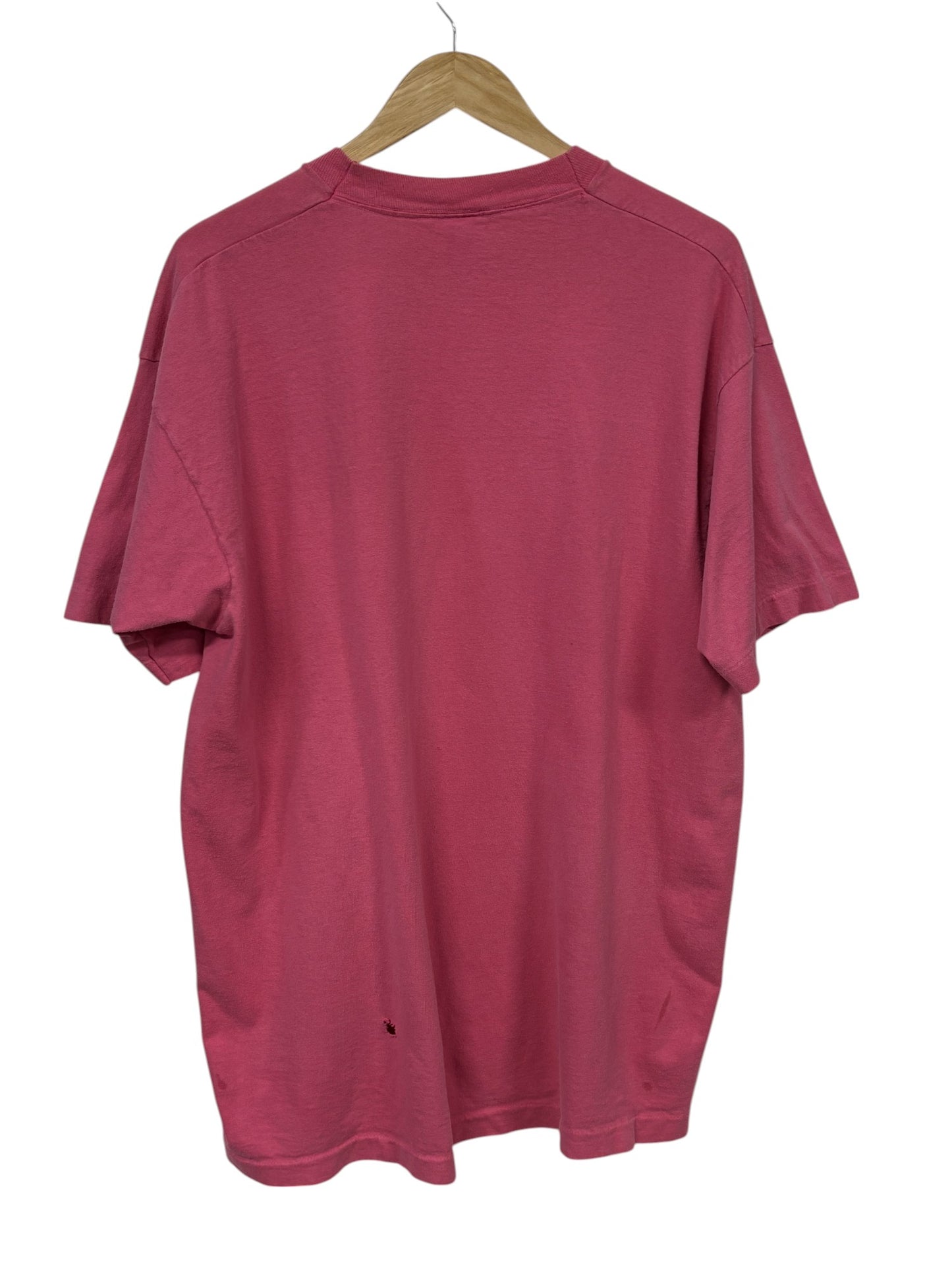 Vintage 90's Fruit of the Loom Pink Blank Tee Size XL