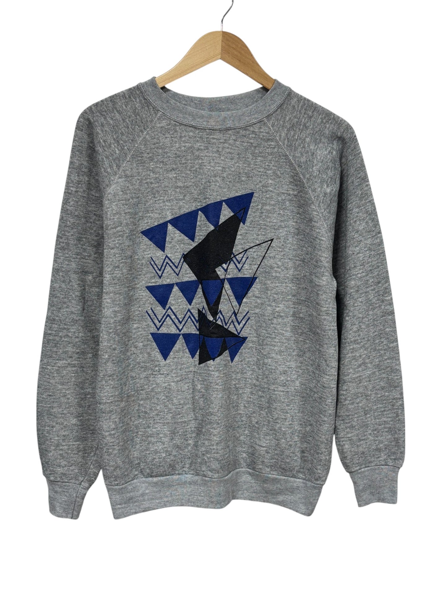 Vintage 80's Tultex Abstract Art Triangles Crewneck Sweater Size XL