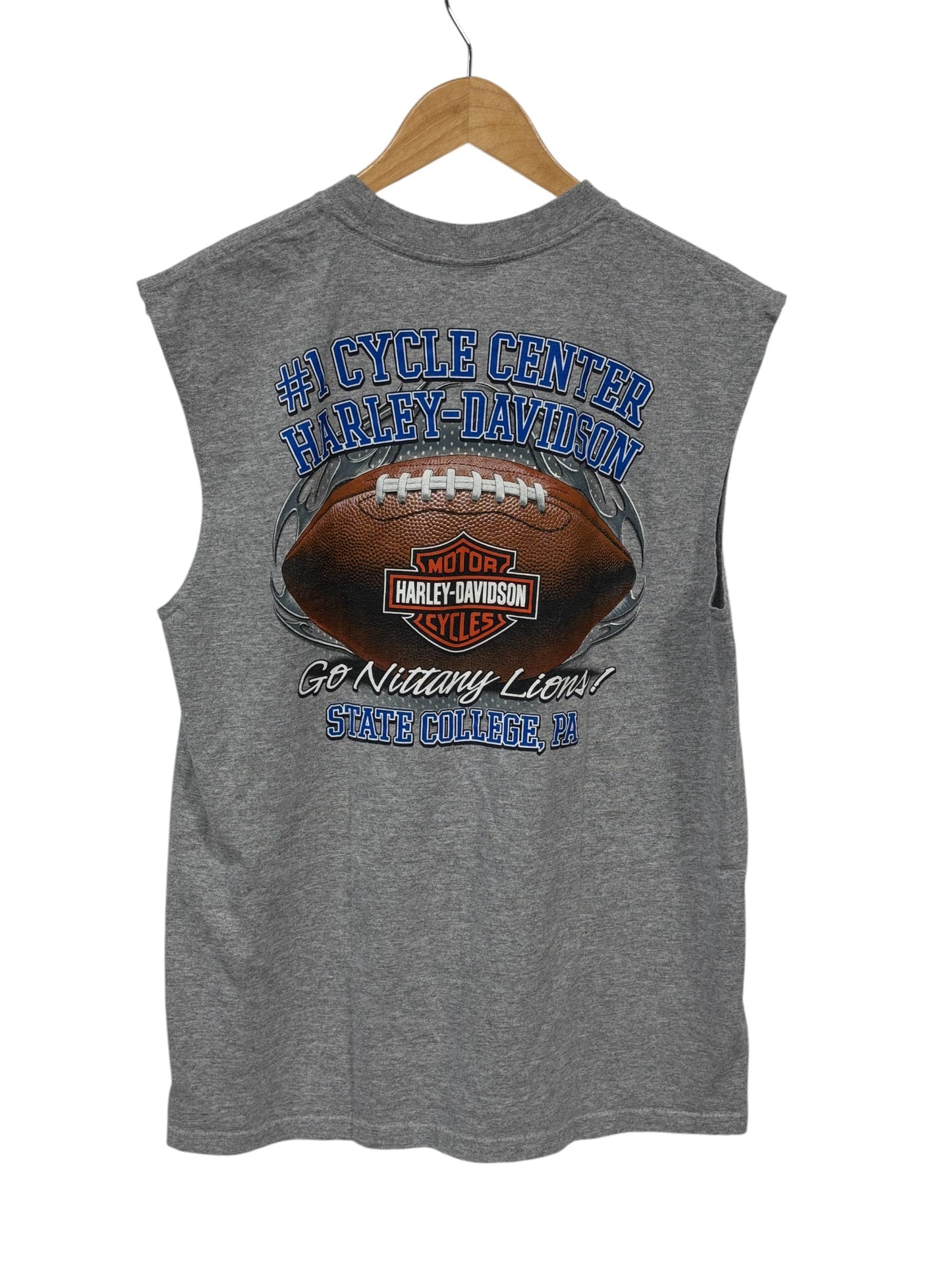 Harley Davidson Penn State Nittany Lions Cutoff Biker Tee Size Medium