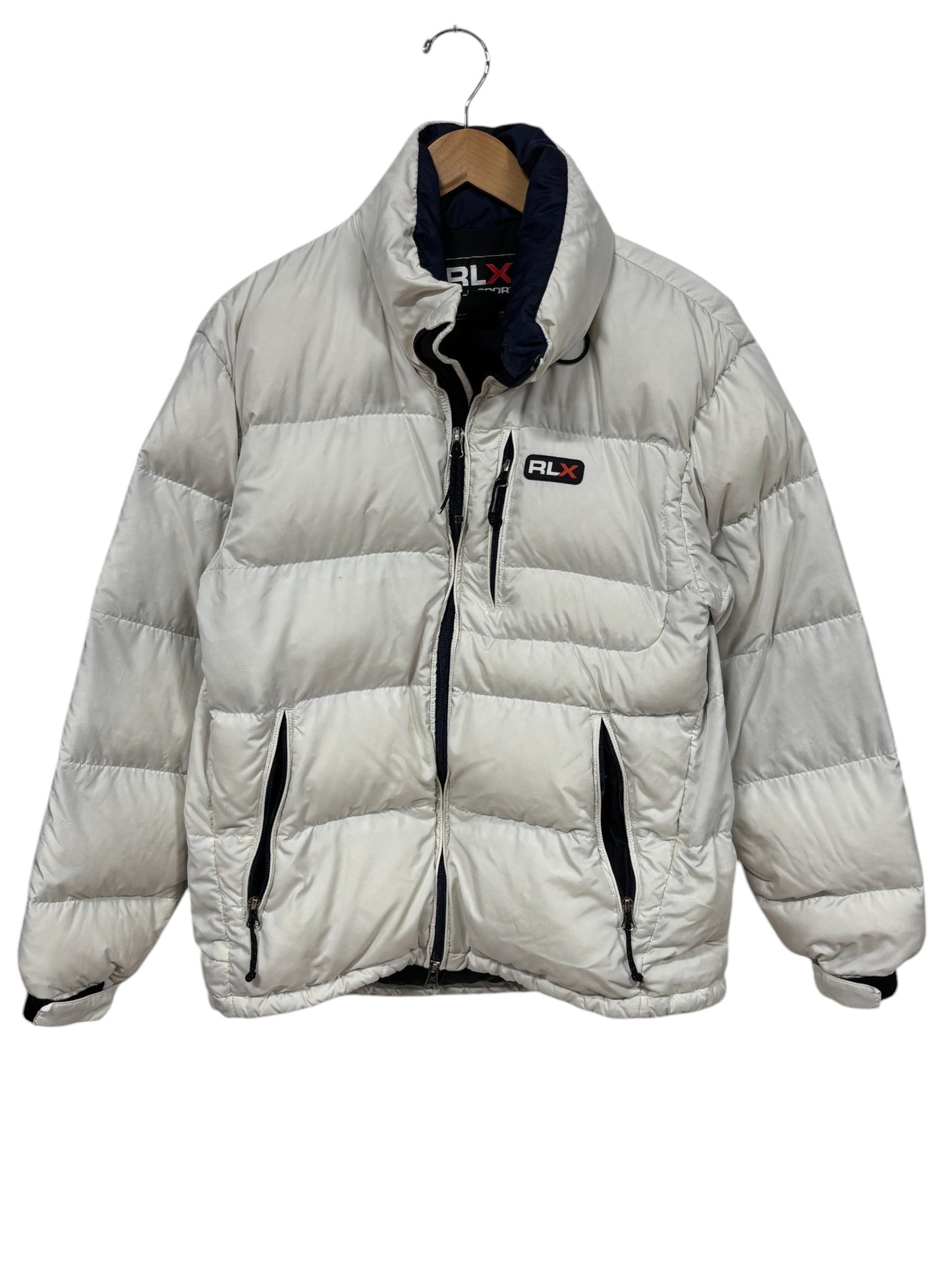 Vintage 90's Polo Sport RLX White Zip Up Puffer Jacket Size Small