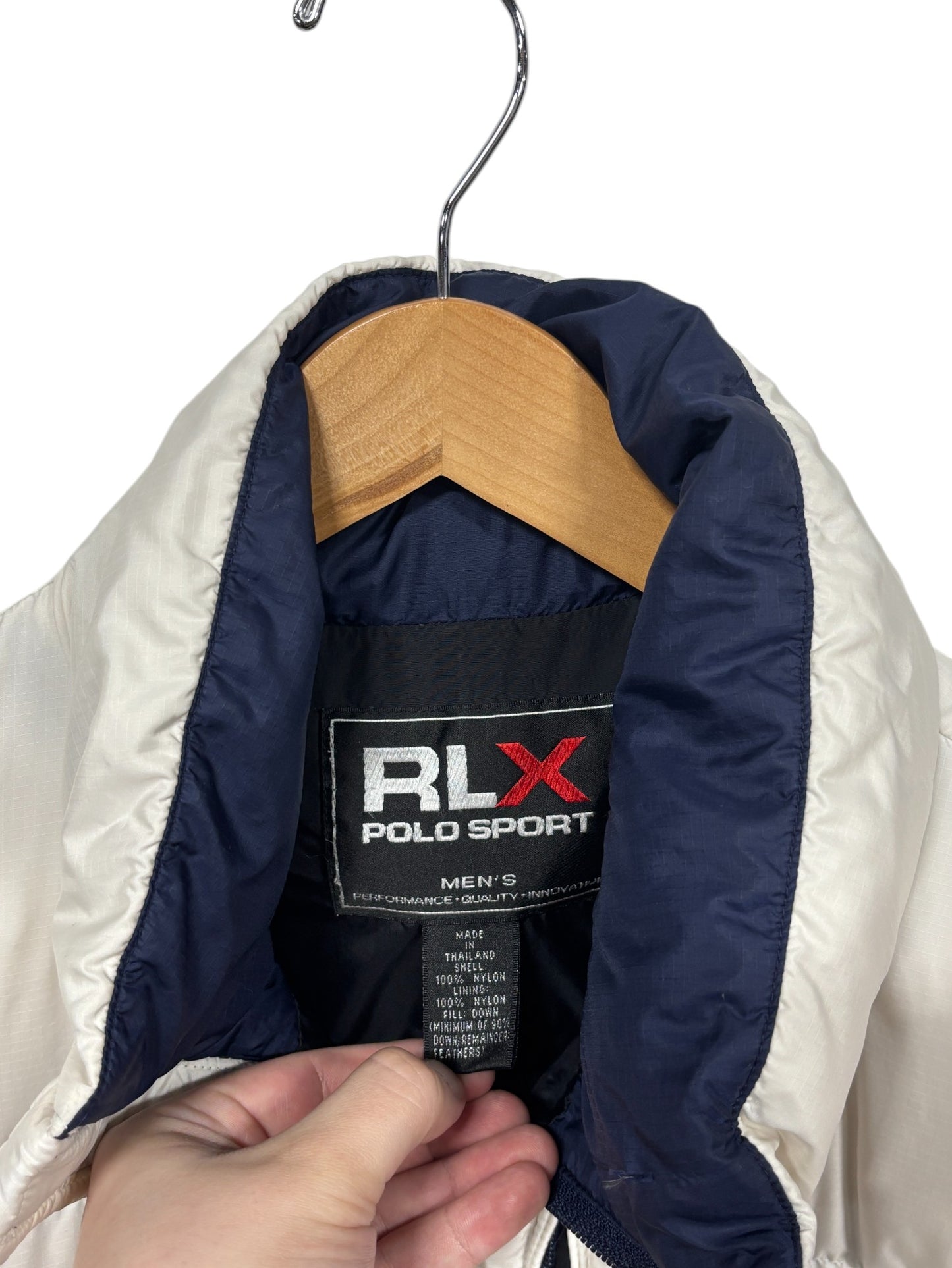 Vintage 90's Polo Sport RLX White Zip Up Puffer Jacket Size Small