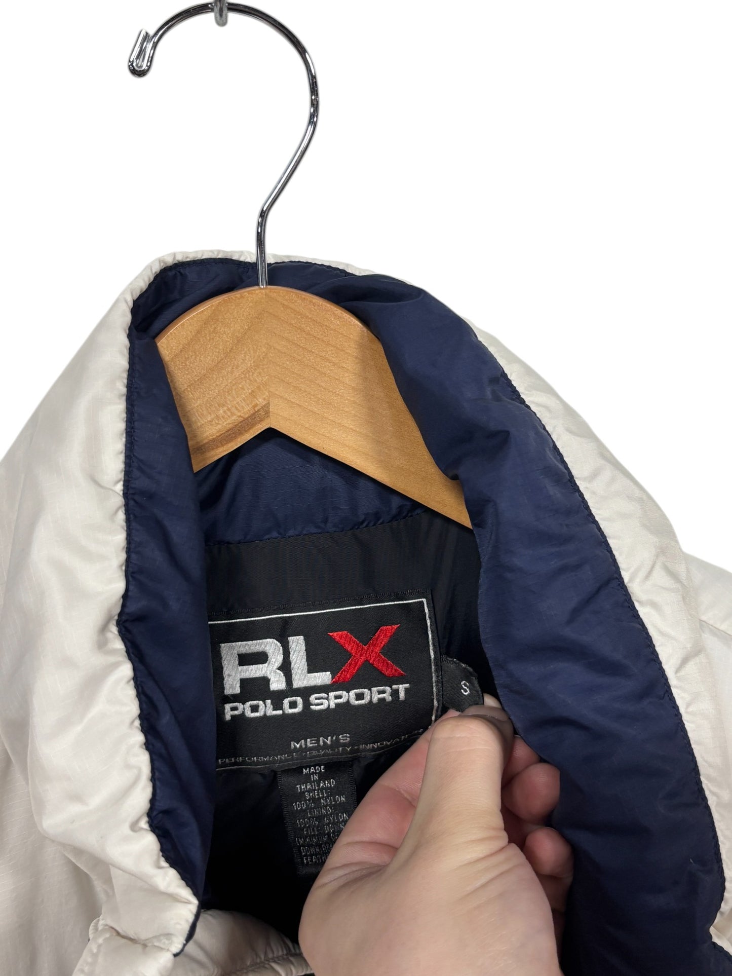 Vintage 90's Polo Sport RLX White Zip Up Puffer Jacket Size Small