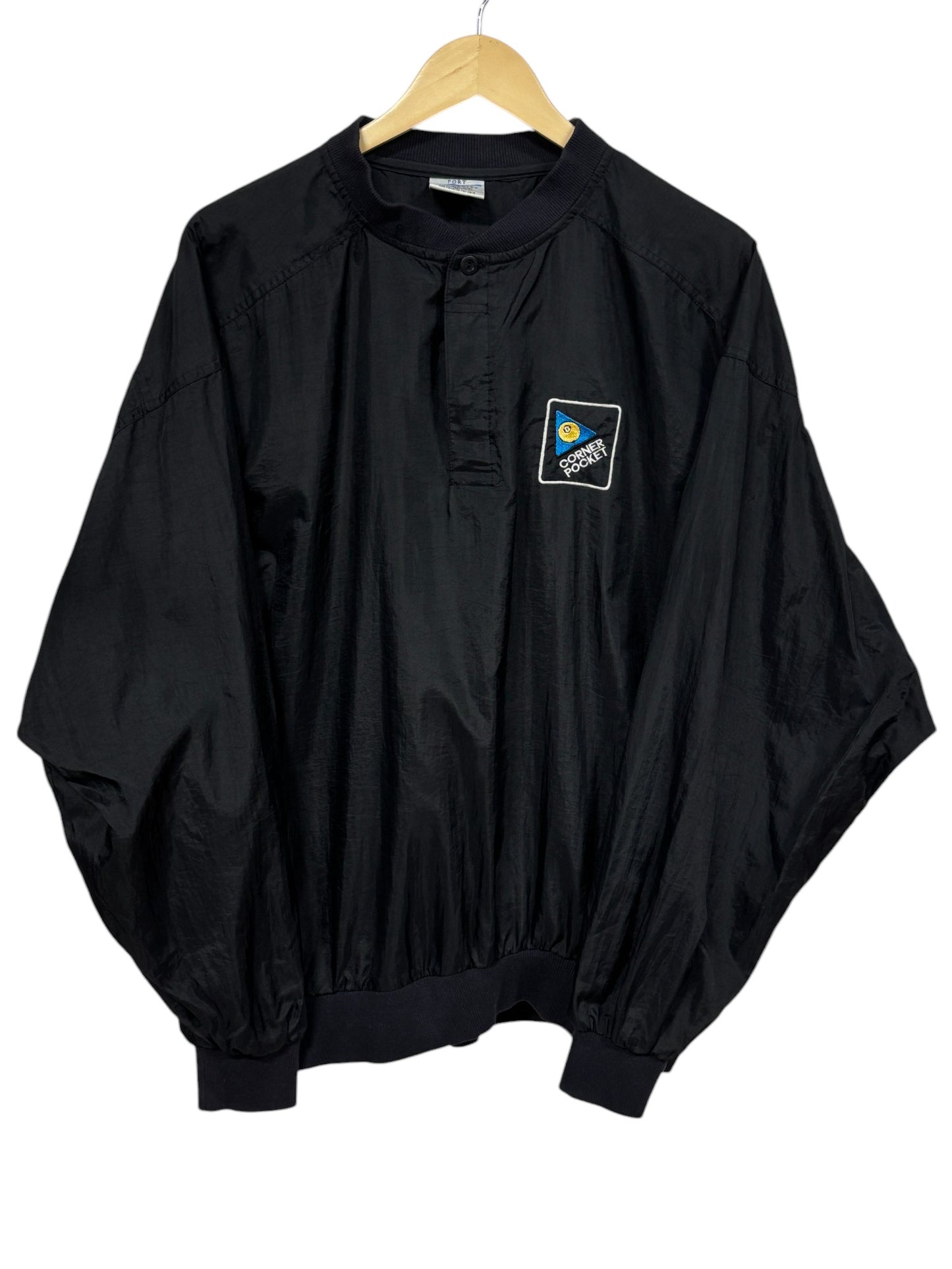 Vintage Corner Pocket Billiards Club Pullover Windbreaker Jacket Size XL
