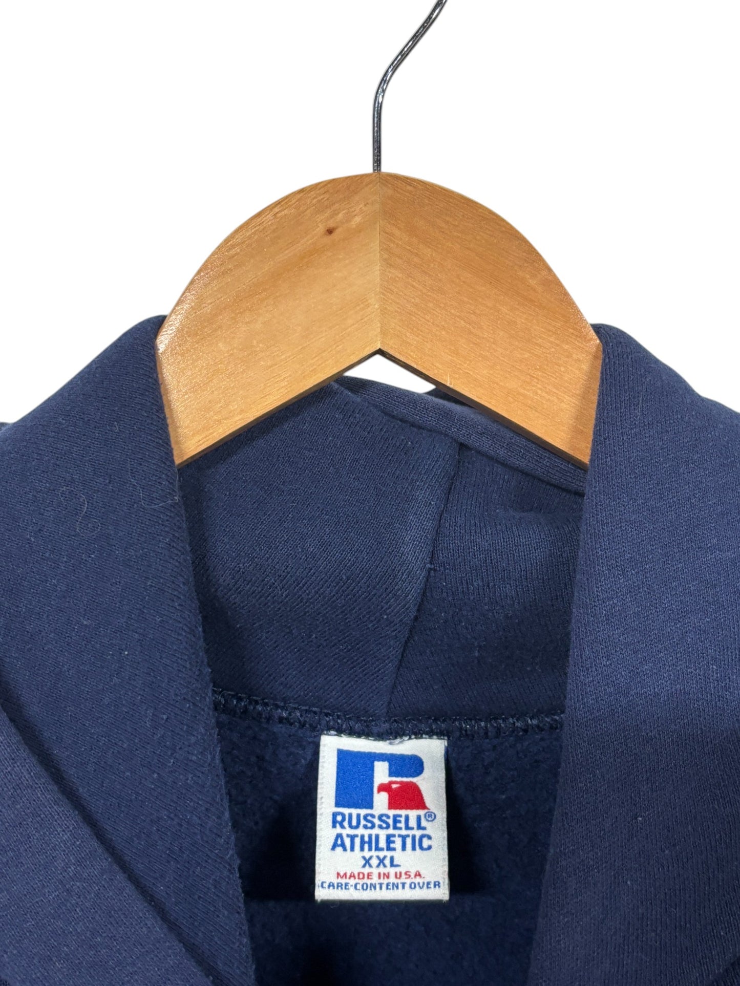 Vintage 90's Russell Athletic Blue Blank Pullover Made USA Hoodie Size XXL