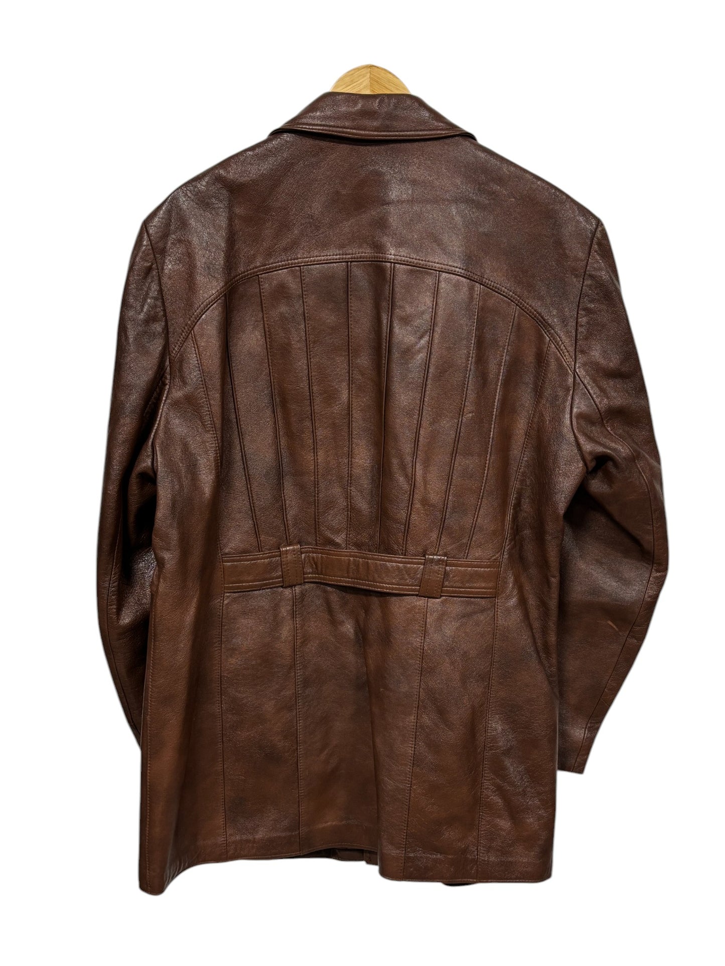 Vintage Espirit Brown Leather Button Up Jacket Size L/XL