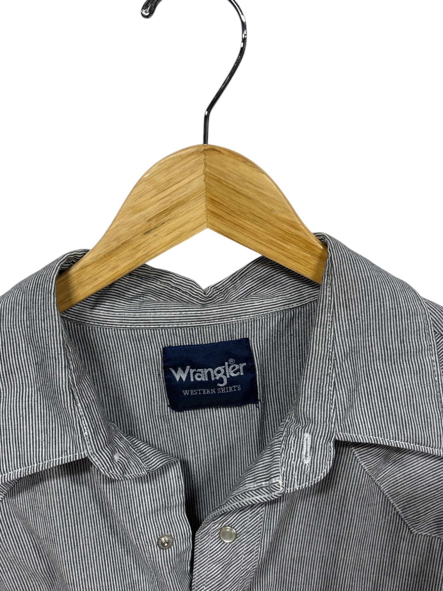 Vintage Wrangler Pearl Snap Striped Button Up Western Shirt Size XXL