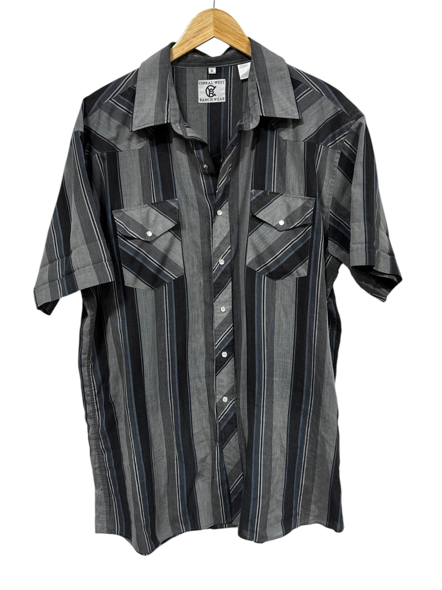 Vintage Corral West Ranch Wear Pearl Snap Short Sleeve Button Up Size XL