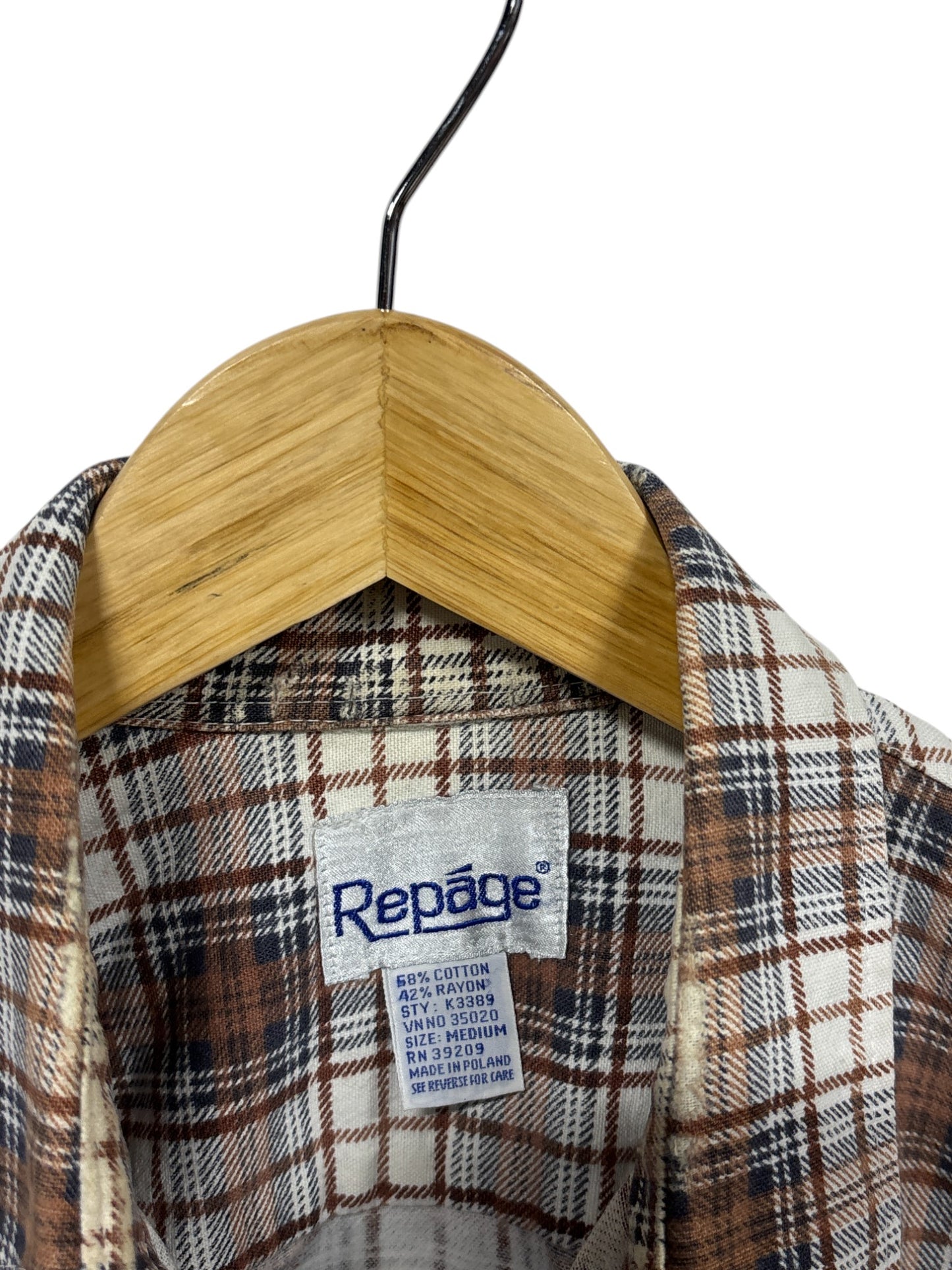 Vintage Repage Plaid Button Up Flannel Shirt Size XL