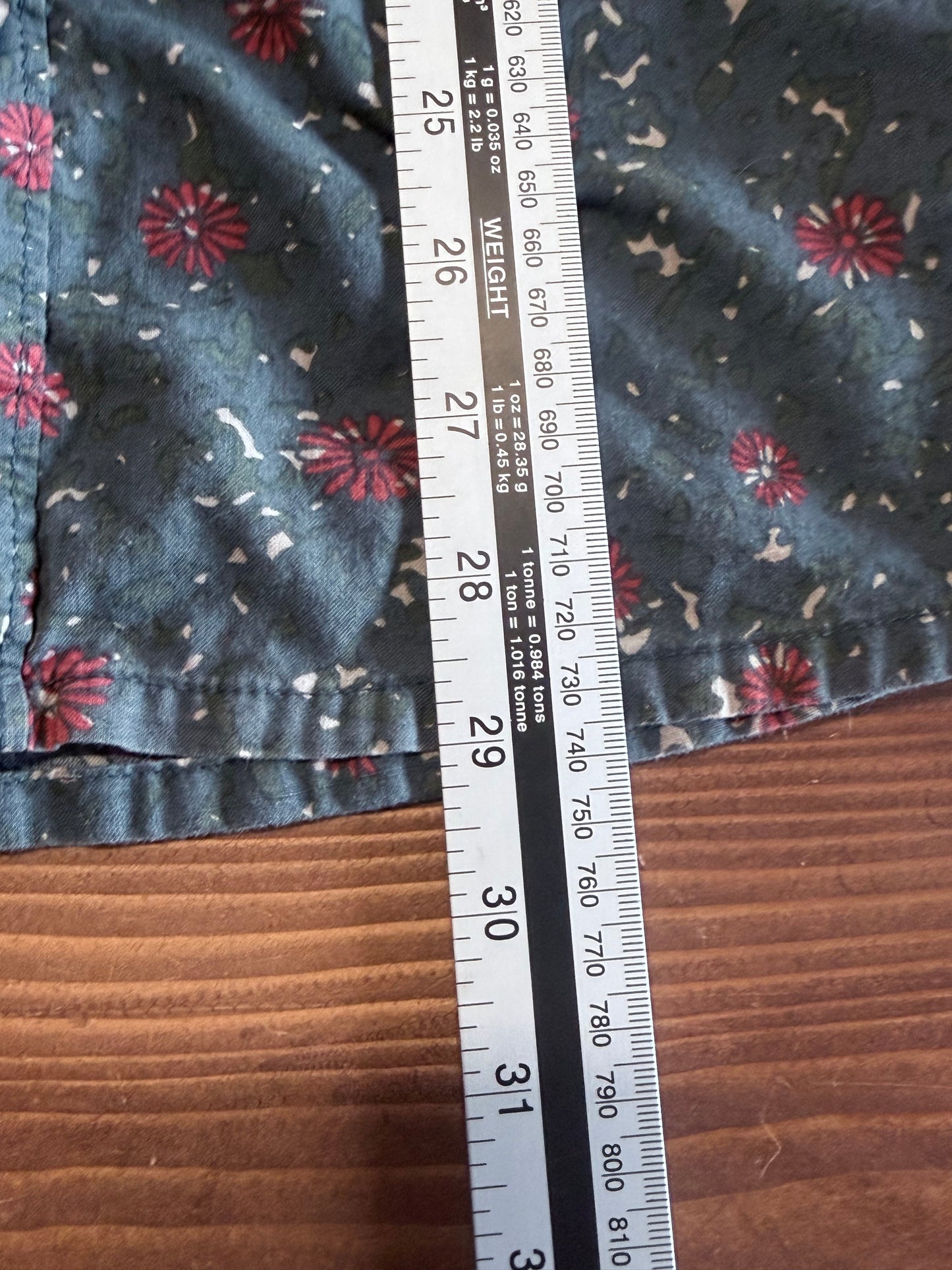 Quiksilver Floral Print Short Sleeve Button Up Shirt Size Large