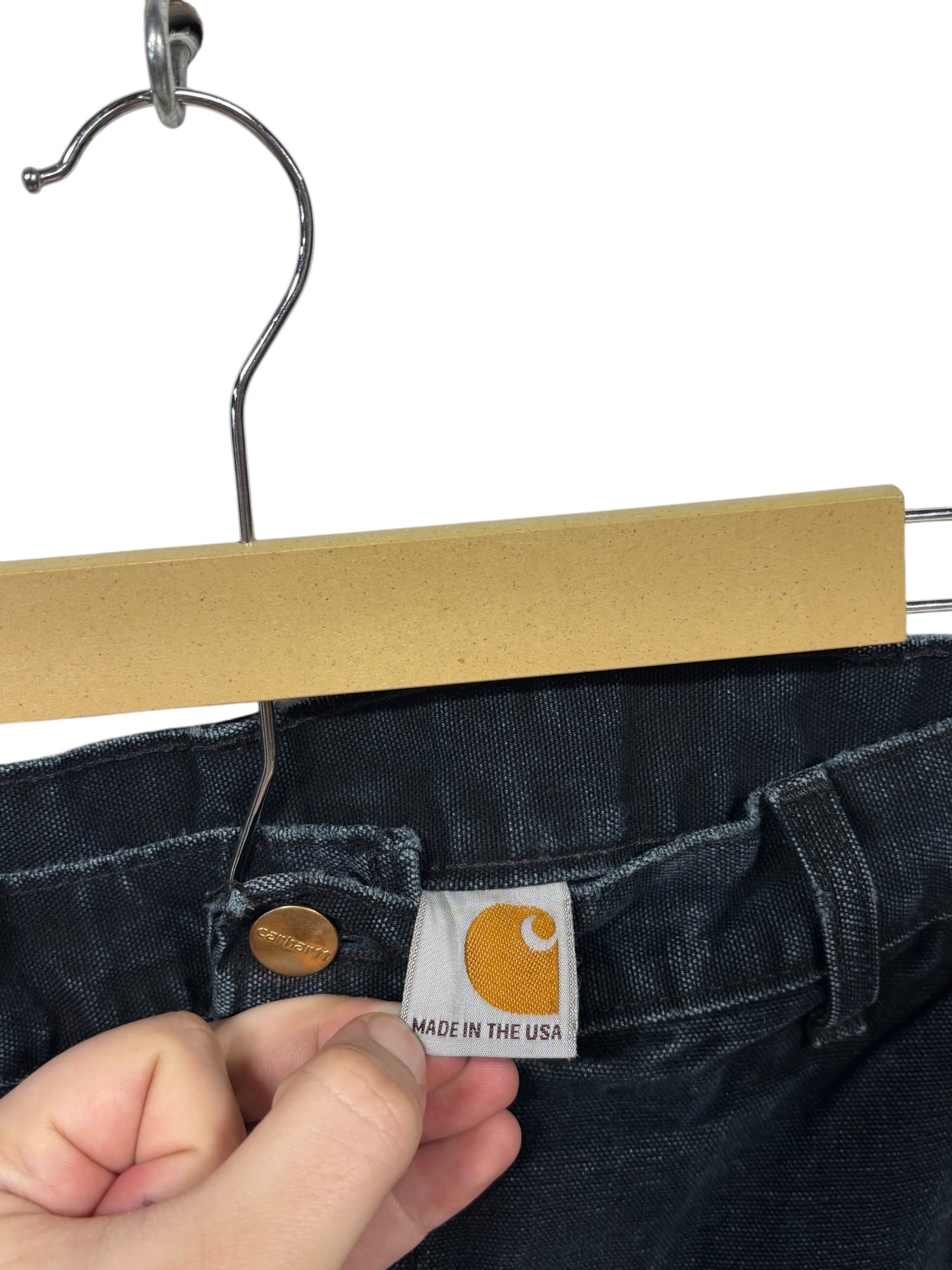 Vintage Carhartt Faded Black Double Knee Carpenter Pants Size 34x34