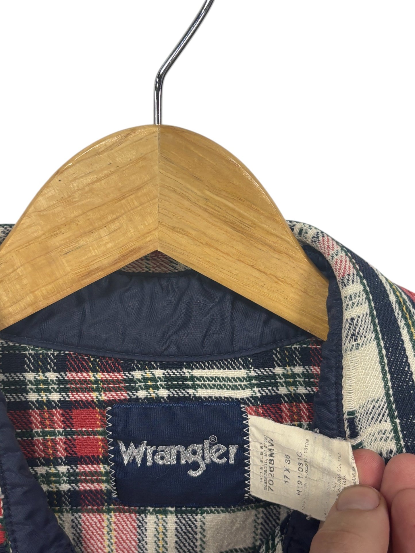 Vintage Wrangler Pearl Snap Button Up Flannel Shirt Size XL