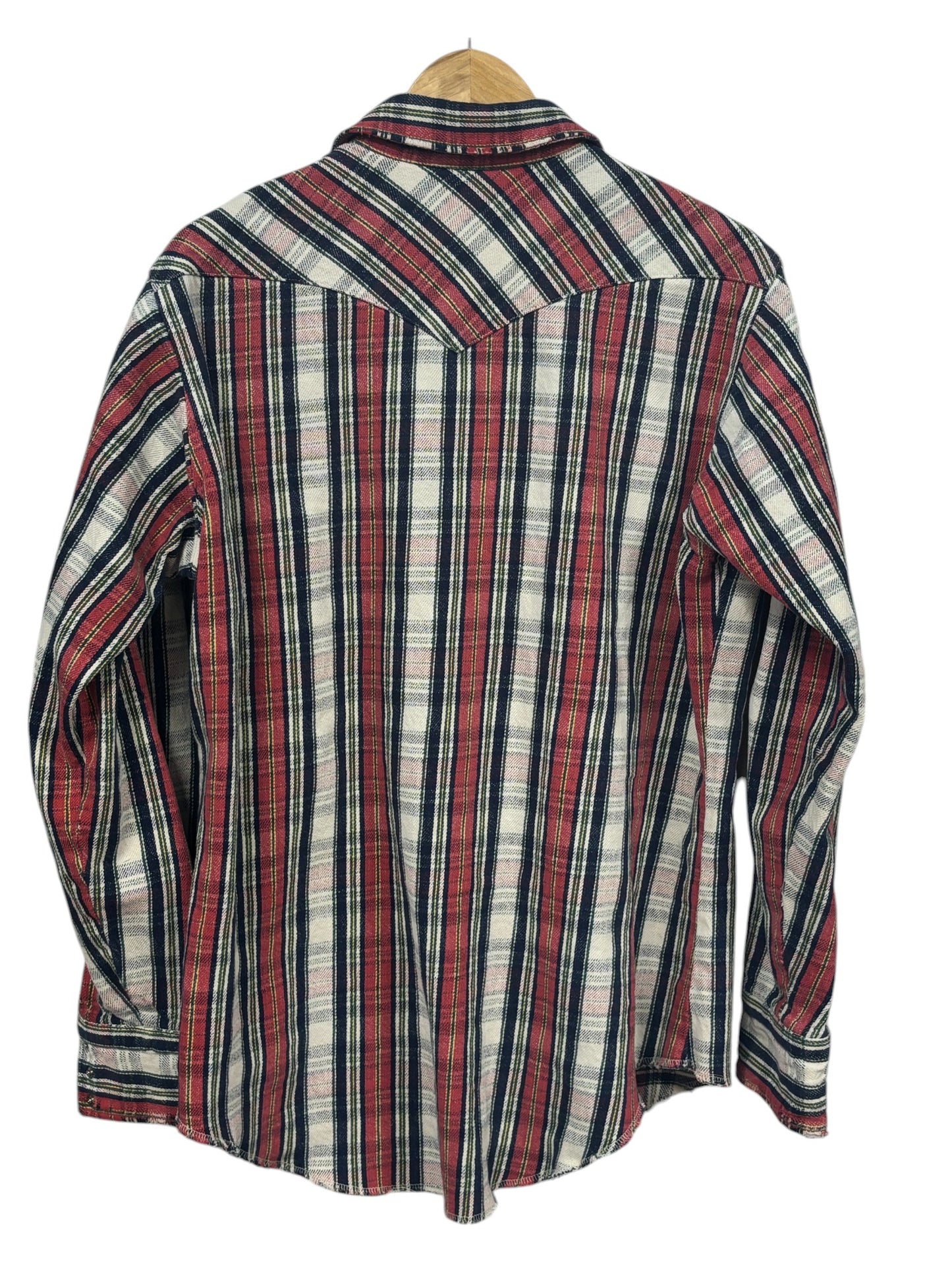 Vintage Wrangler Pearl Snap Button Up Flannel Shirt Size XL