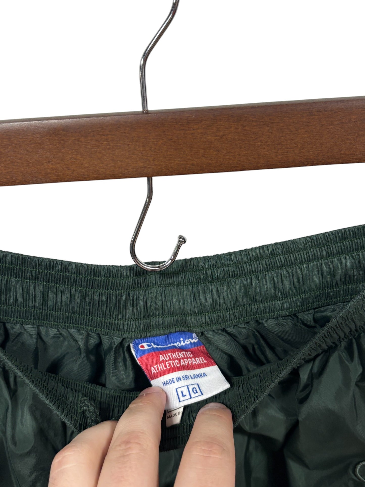 Vintage 00's Champion Green Track Pants Side Button Size L (32-34)