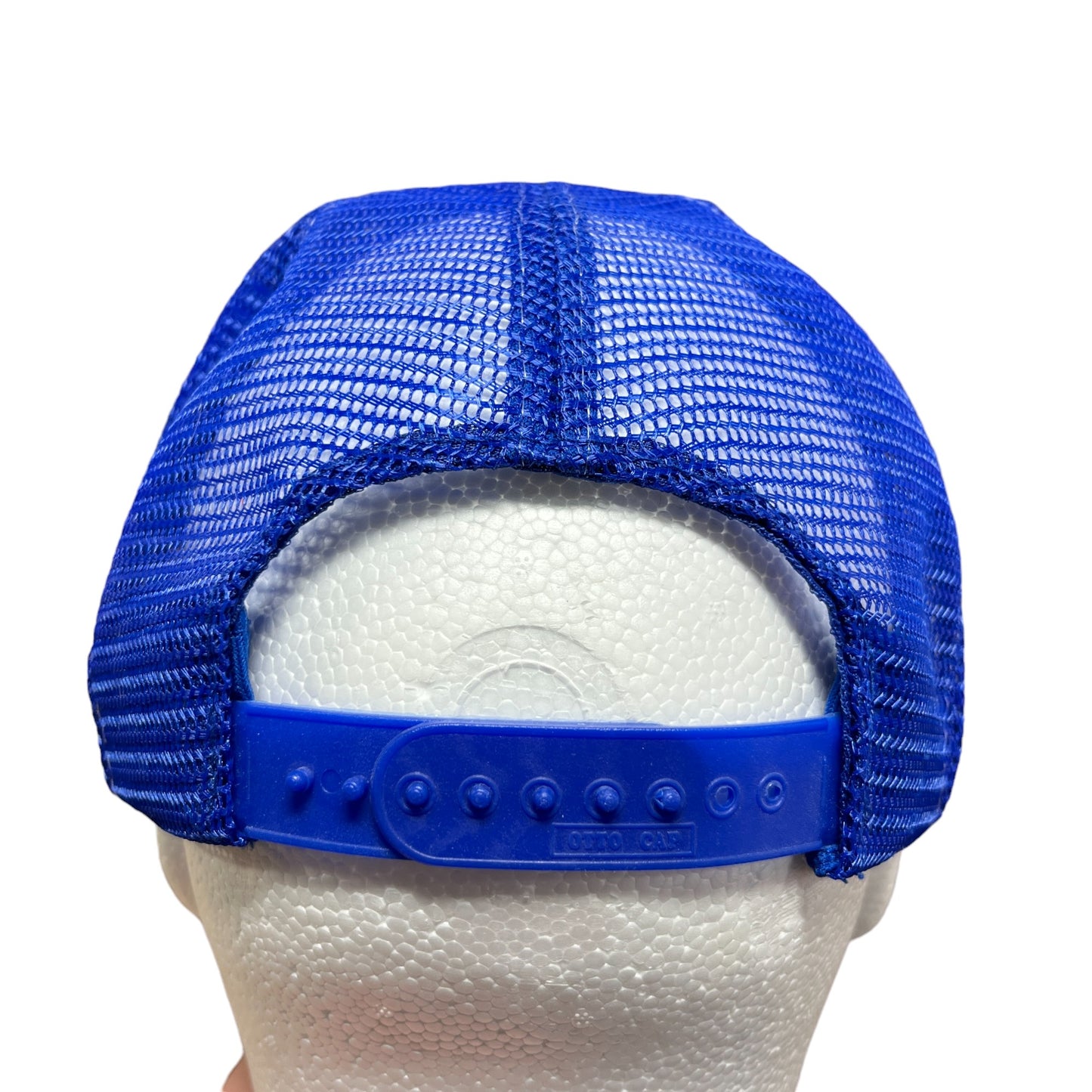 Vintage 90's Doc & Eddy's Montana Blue White Trucker Hat Snapback