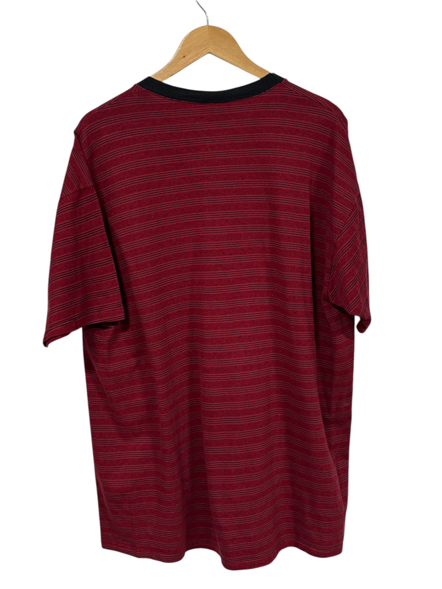 Vintage 90's Willow Bay Red Striped Blank Grunge Tee Size XL