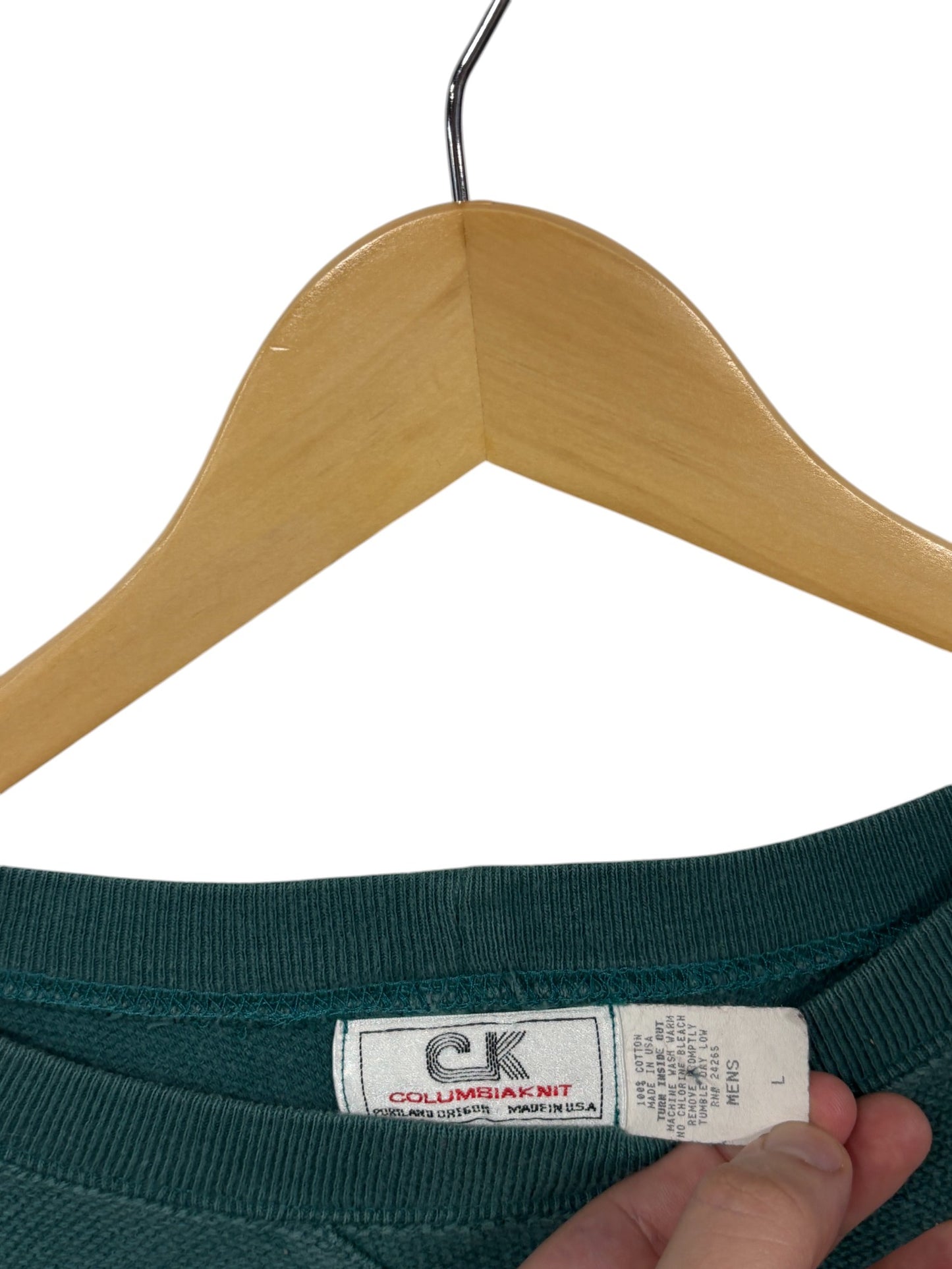 Vintage 80's Columbia Knit Made in USA Crewneck Sweater Size Large