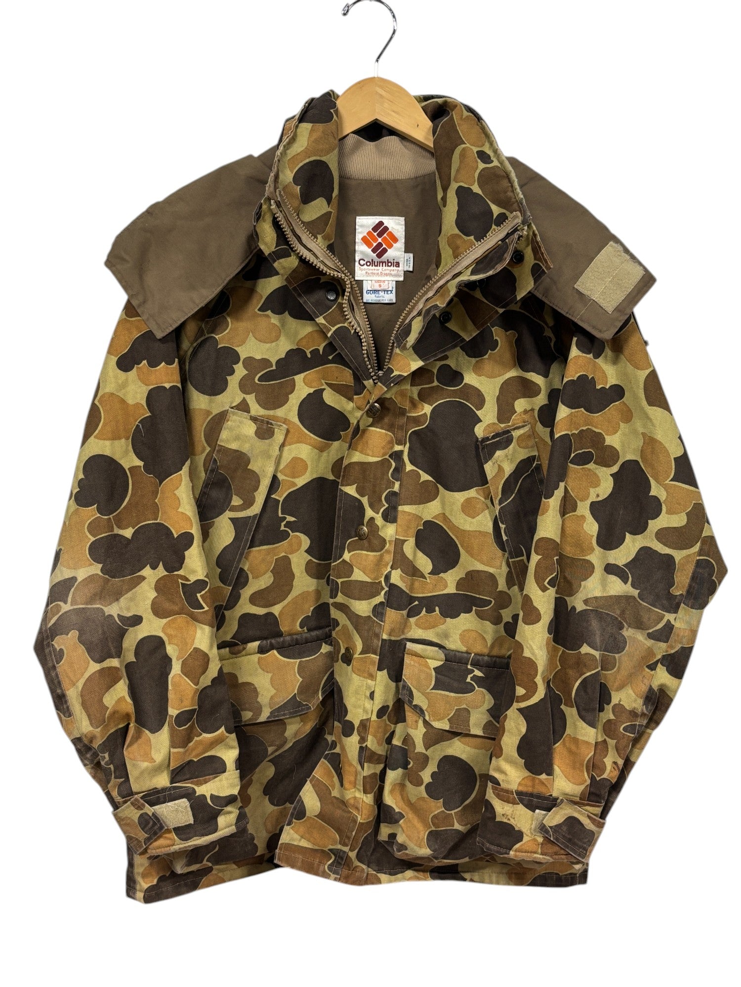 Vintage 80's Columbia Duck Camo Gore-Tex Hooded Hunting Jacket Vintage 80's Columbia Duck Camo Gore-Tex Hooded Hunting Jacket
